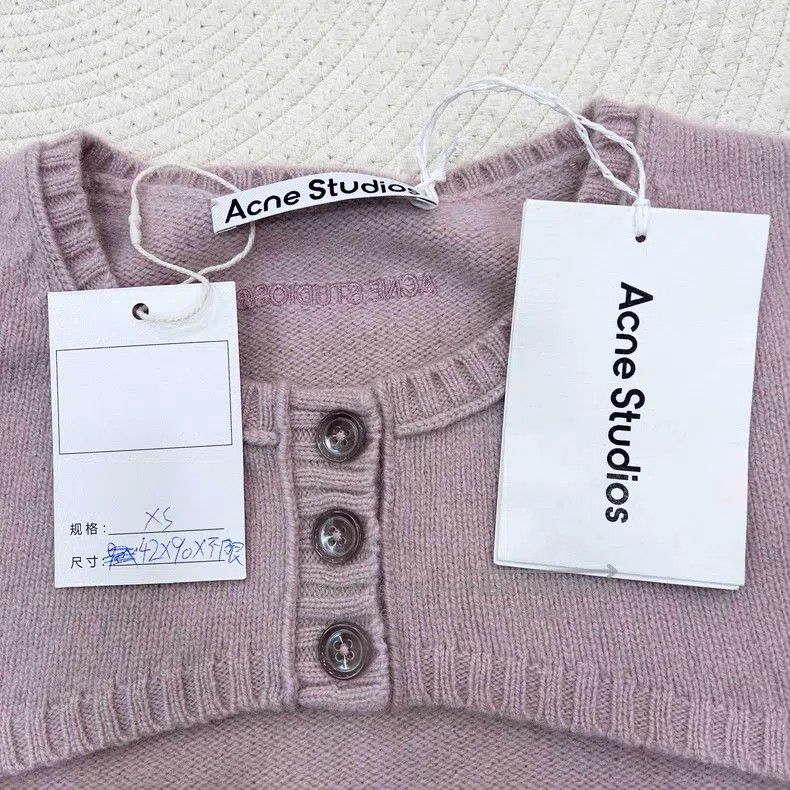 Acne Studios Acne Studios FW24 Letter Casual Short Long Sleeve Sweater, Size XS / US 0-2 / IT 36-38 - 8 Thumbnail