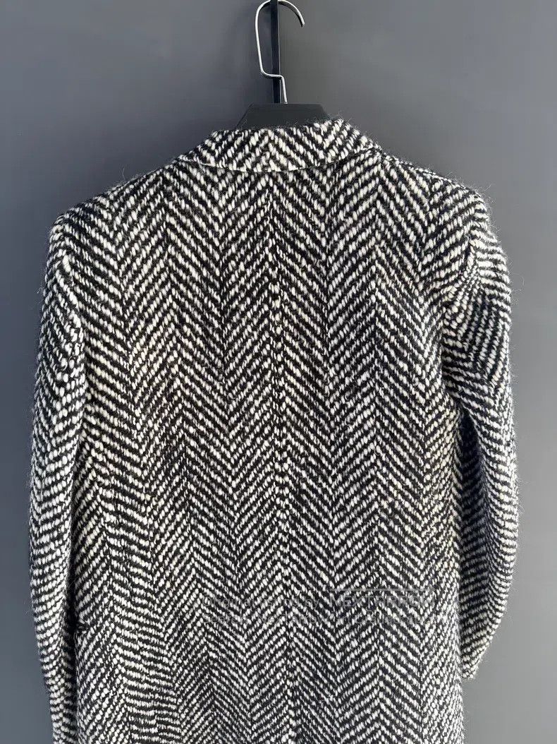 Saint Laurent Paris Saint Laurent Paris Black and white herringbone wool coat Size XS / US 0-2 / IT 36-38 - 3 Thumbnail