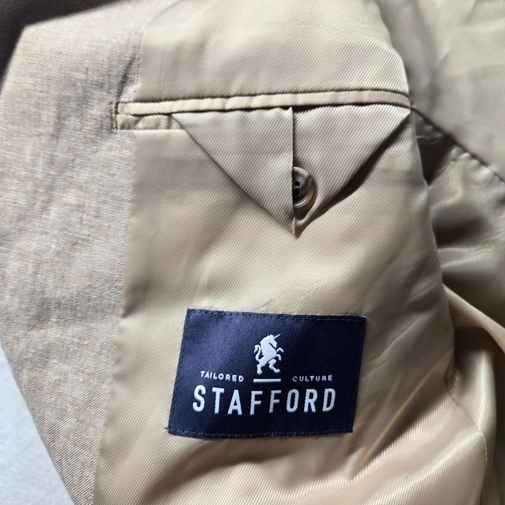 Stafford Stafford Blazer Single-Breasted Jacket Brown Wool 44R Slim Fit 2-Button Peak Lapel Men Regular Modern Classic Glen Check Vintage: No Size 44R - 5 Thumbnail