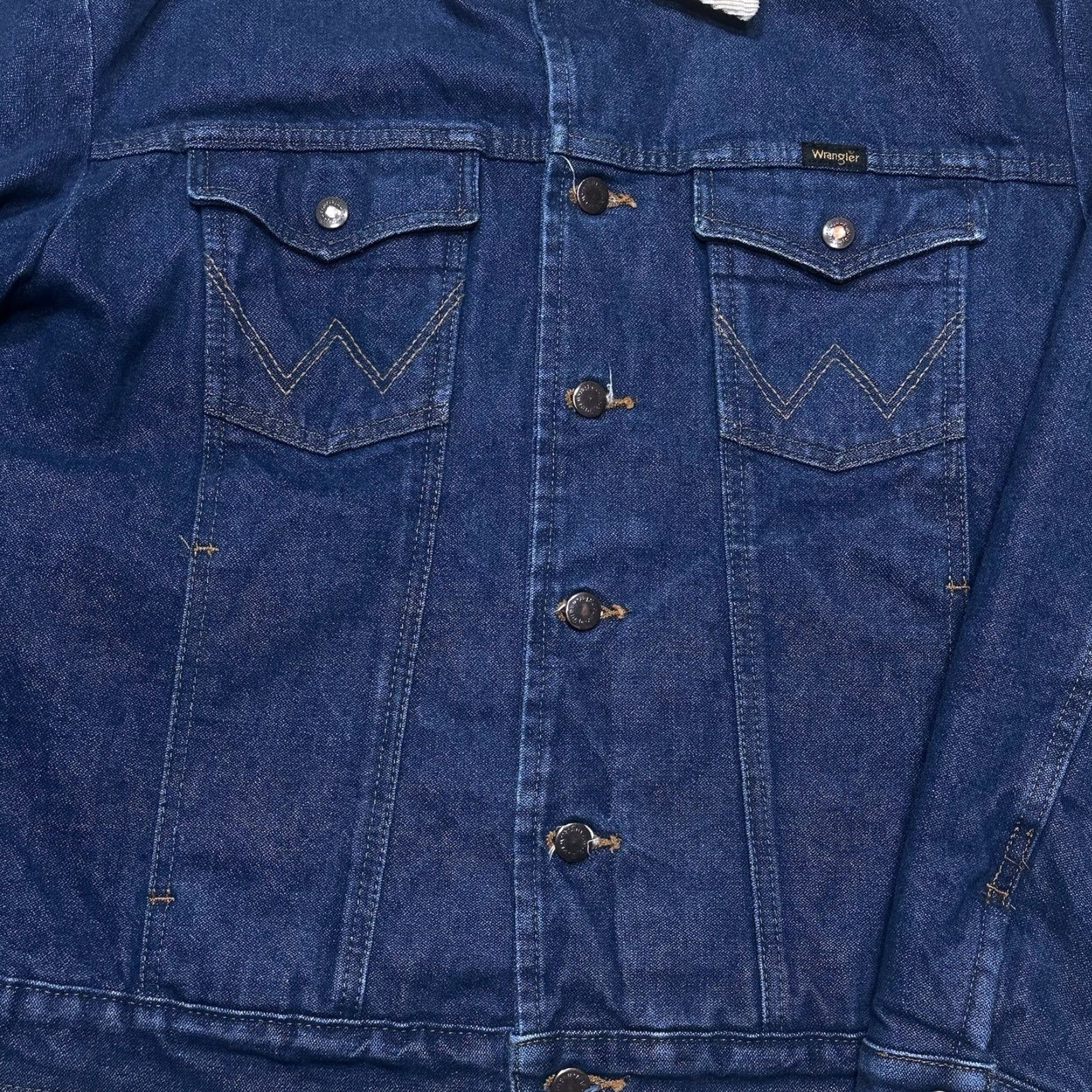 Wrangler VINTAGE Wrangler Western Denim Jacket Mens 40 Blue Corduroy Collar Lined Blanket 74260PW Jacket Size US XXS / EU 40 - 4 Thumbnail