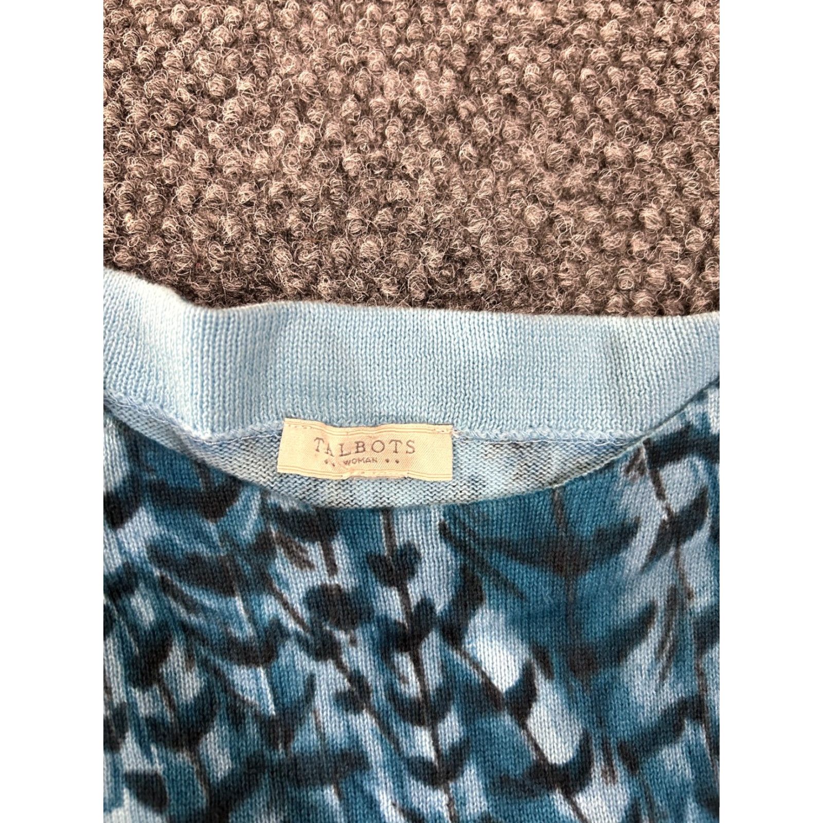 Talbots Talbots Sweater Womens L Blue Knit Long Sleeve Crew Neck Lightweight Geometric Pullover Regular Stretch Case: Casual Size L / US 10 / IT 46 - 3 Thumbnail
