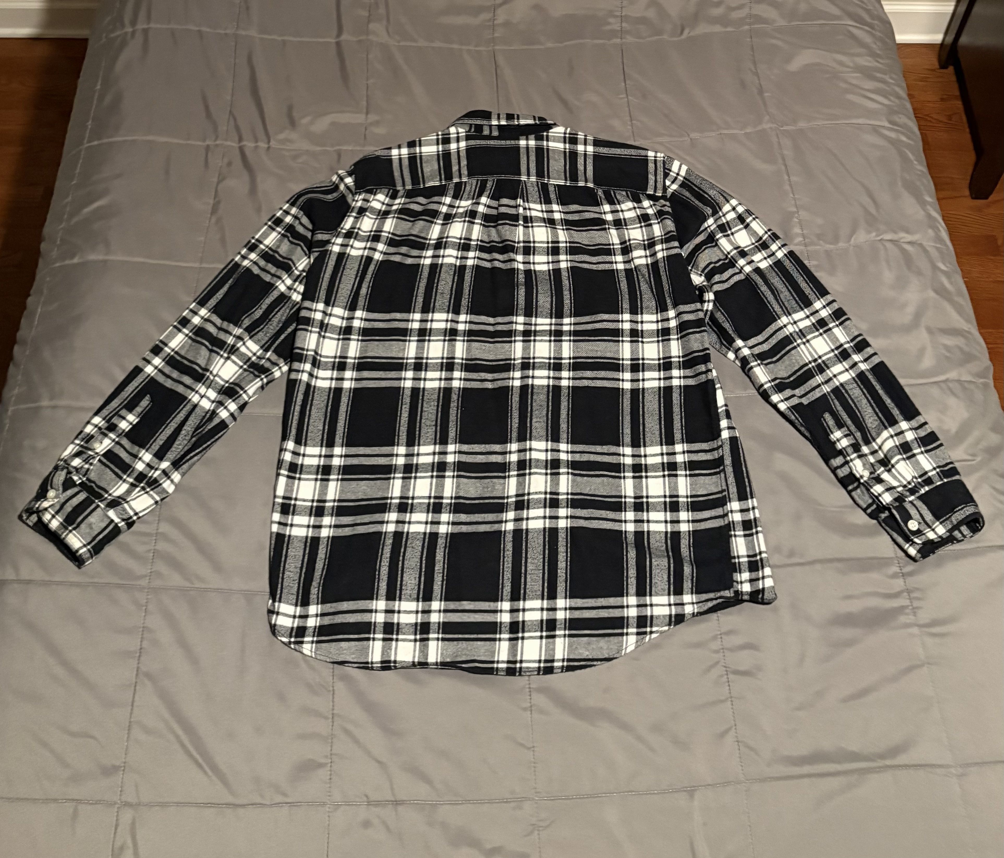 Gap Gap Black And Grey Plaid Flannel Shirt Size US L / EU 52-54 / 3 - 2 Thumbnail