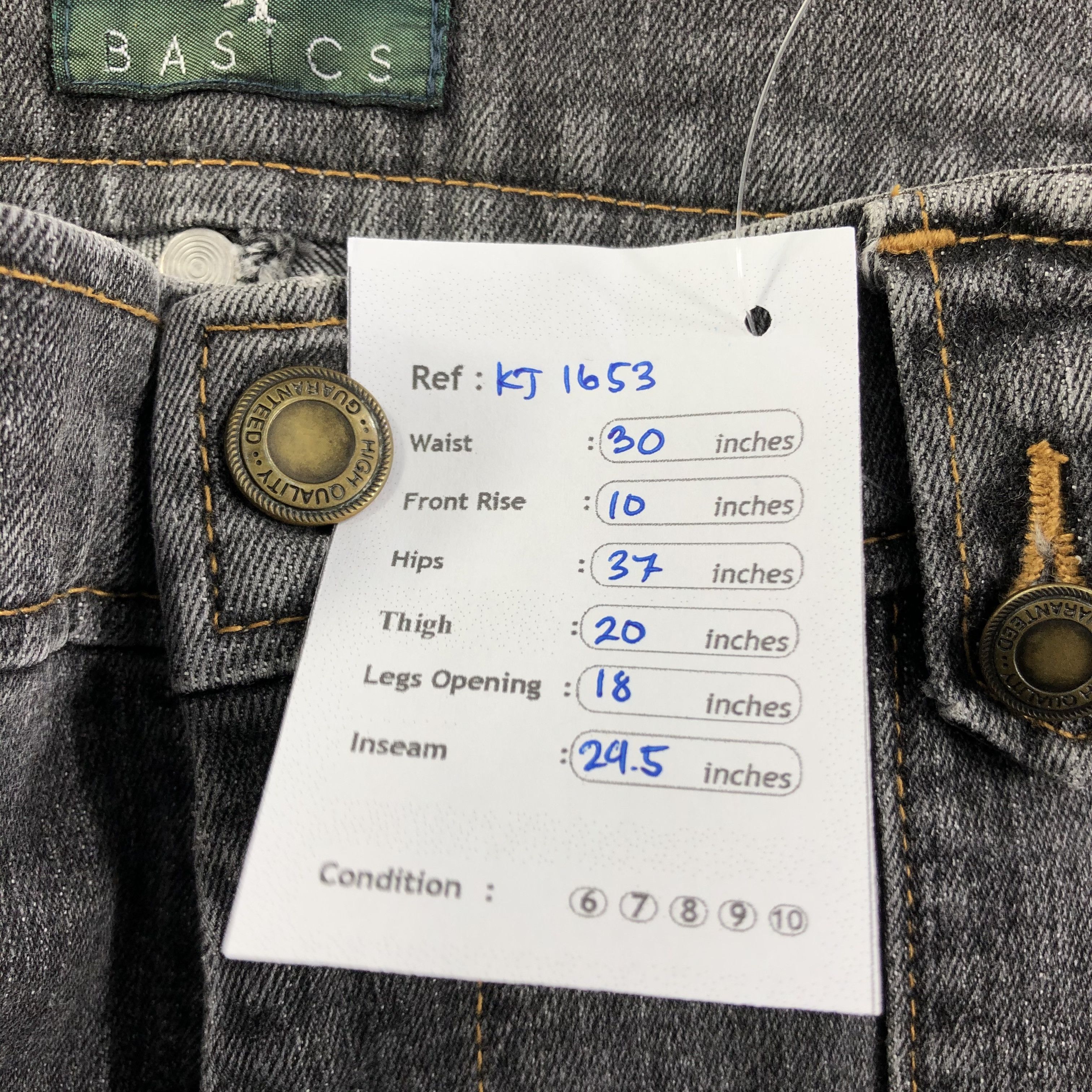 Japanese Brand IY Basics Bush Pants Jeans Faded Black Flare Denim KJ1653 Size US 28 / EU 44 - 9 Thumbnail