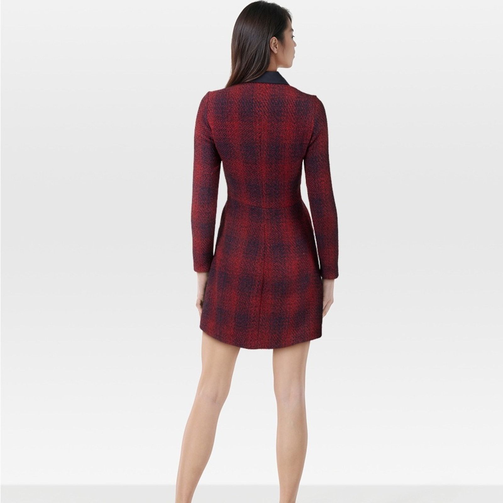 Maje NWT! Maje Red and Black Long Sleeve Dress, Size 2 Size XS / US 0-2 / IT 36-38 - 2 Thumbnail