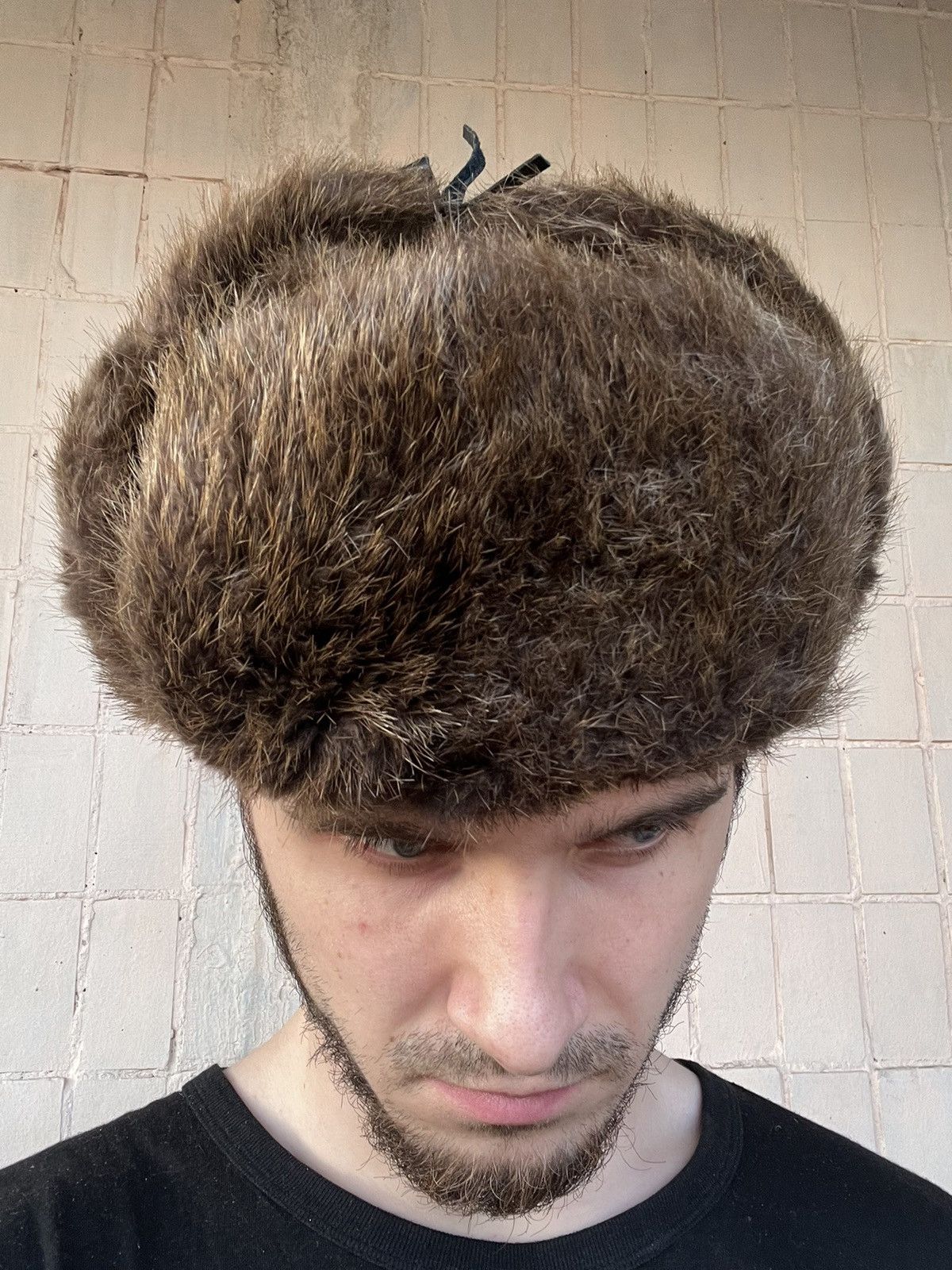 Vintage Vintage Ushanka trapper rabbit leather hat rare Size ONE SIZE - 17 Thumbnail