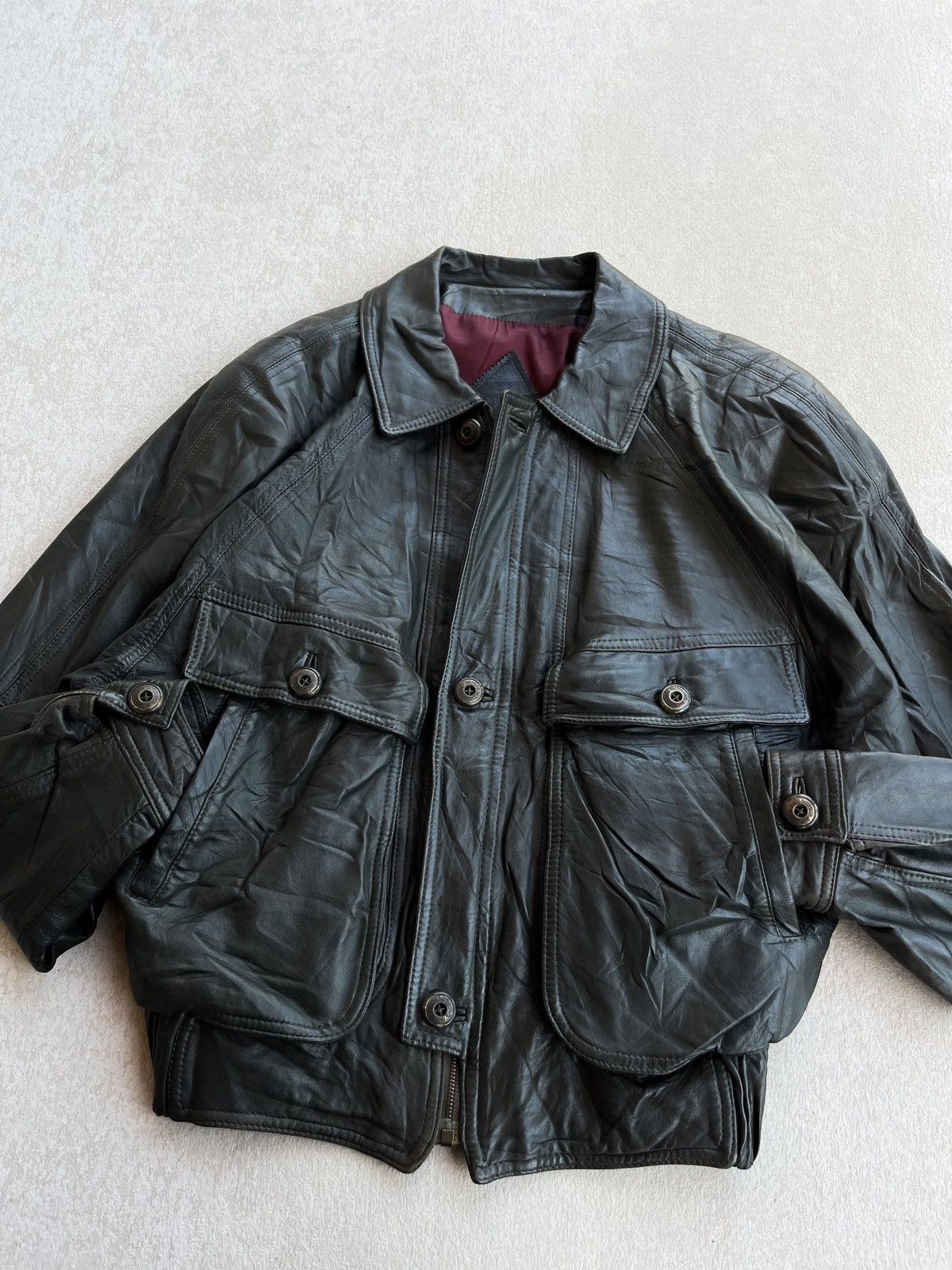 Alexander Julian 90’s Alexander Julian Type A-2 Flight Leather Jacket Size US L / EU 52-54 / 3 - 5 Thumbnail