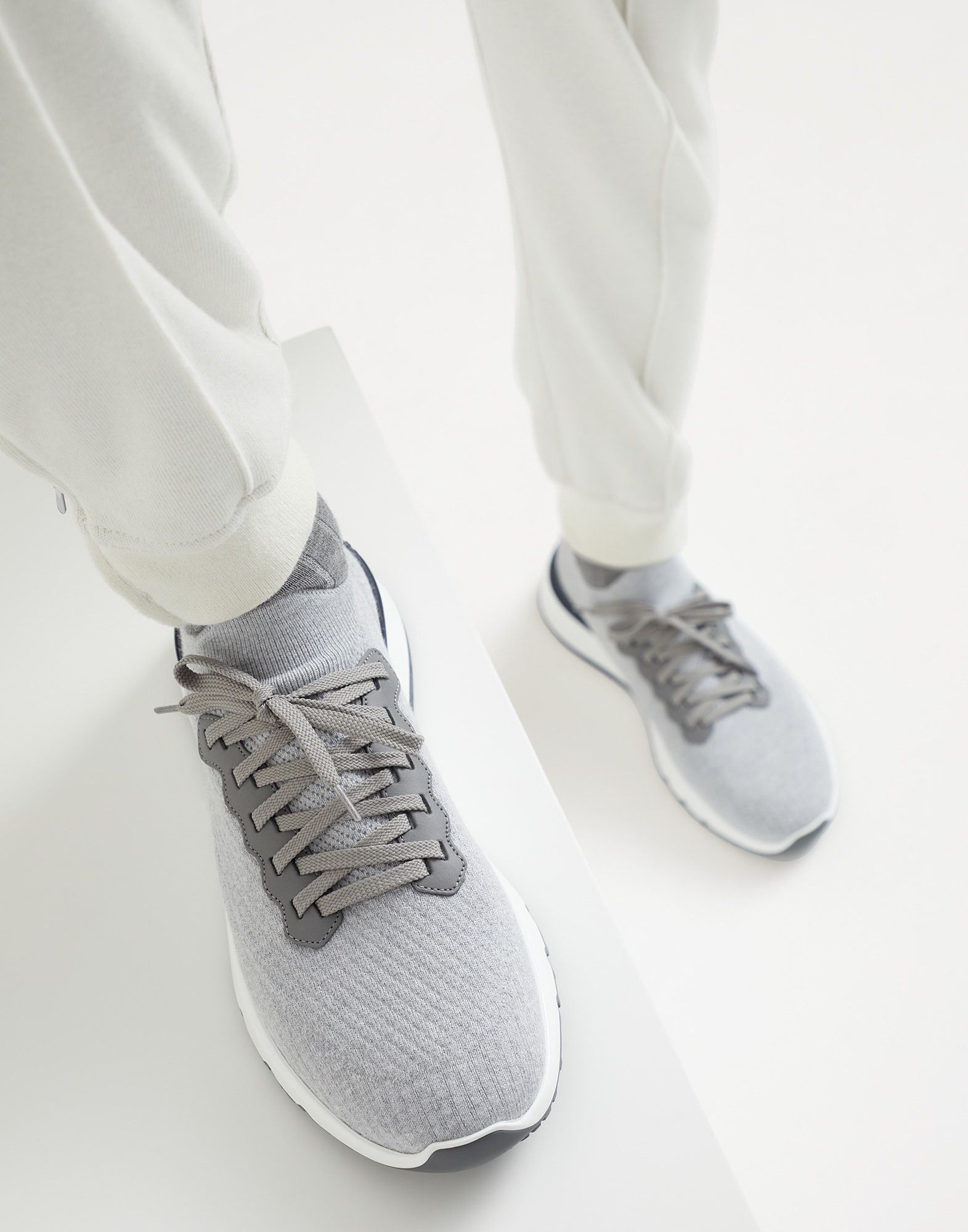 Brunello Cucinelli o1la1rc1a0326 Semi-Polished Runners Sneakers in Grey Size US 8 / EU 41 - 2 Thumbnail