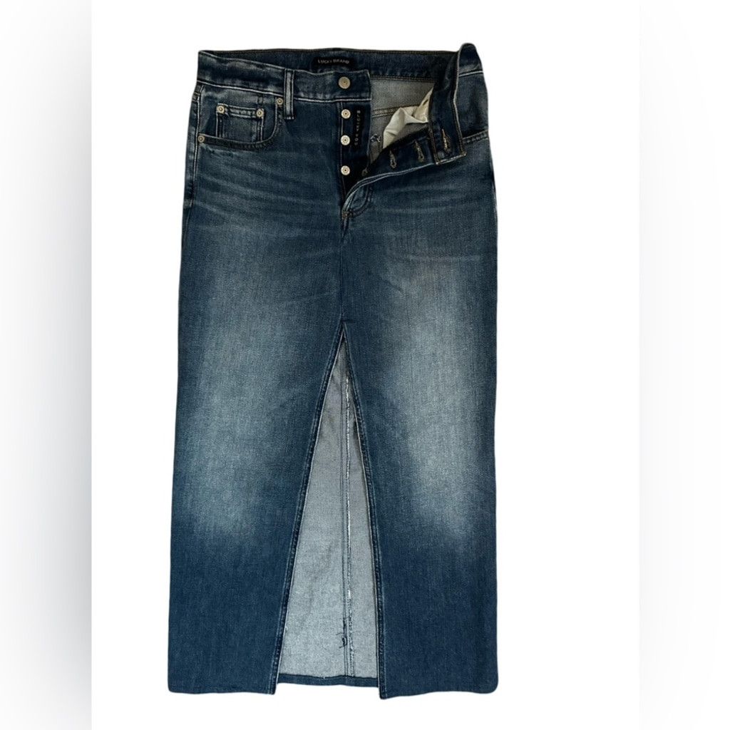Lucky Brand Lucky Brand Jean Midi Skirt Blue Size 6. Size 28" / US 6 / IT 42 - 2 Thumbnail