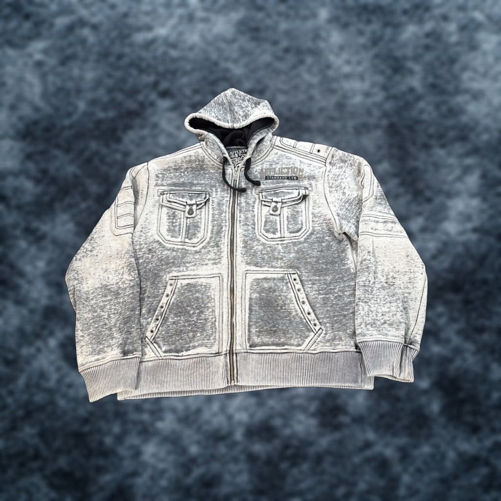 Affliction Affliction Black Premium Zip Up Hoodie Jacket Mens 2XL Gray Grunge Y2K Hoodie Mens 2XL Gray Size US XXL / EU 58 / 5 - 1 Thumbnail