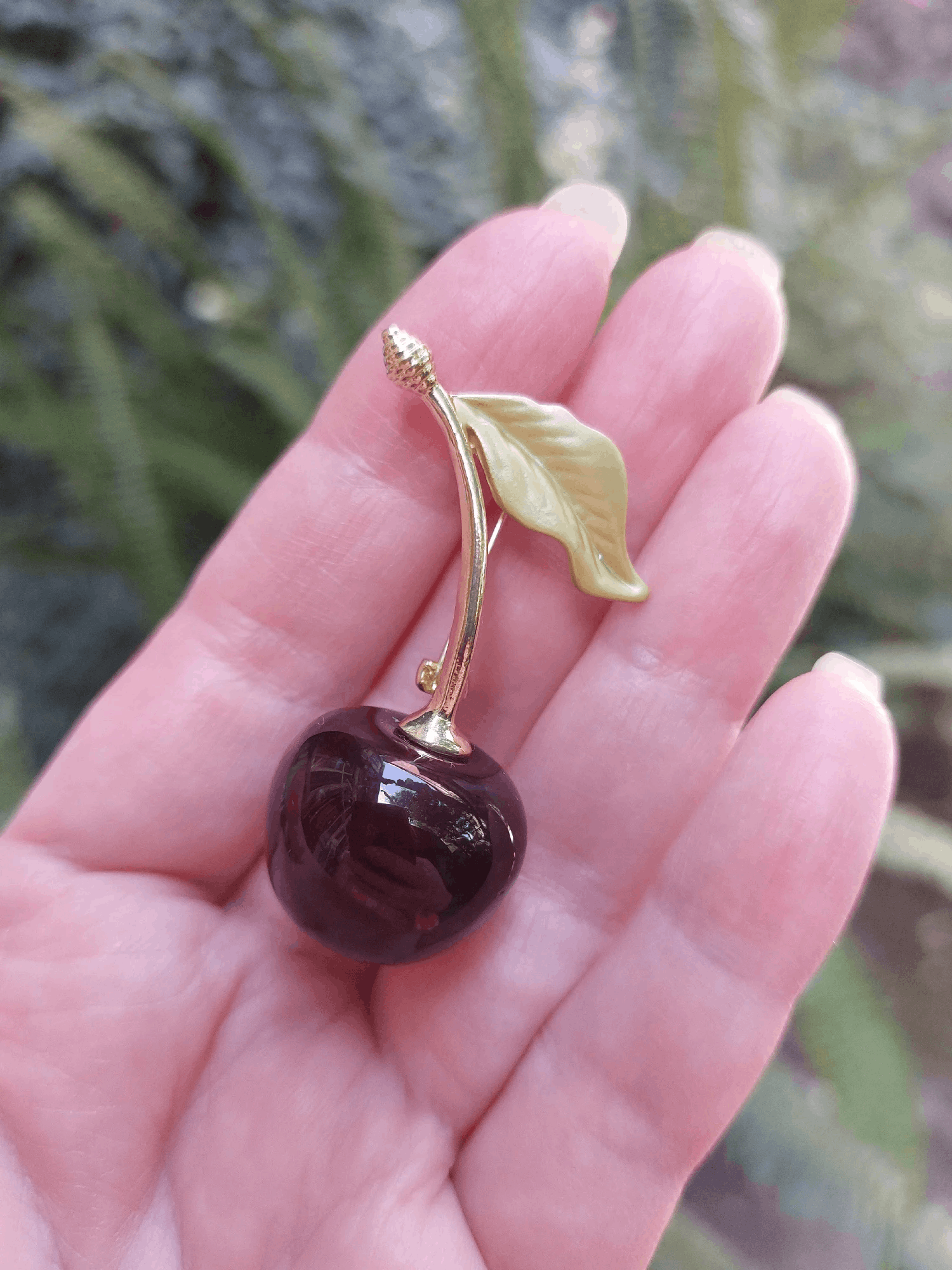 Jewelry Red Cherry Brooch Pin Party Wedding Jewelry Gift Size ONE SIZE - 3 Thumbnail