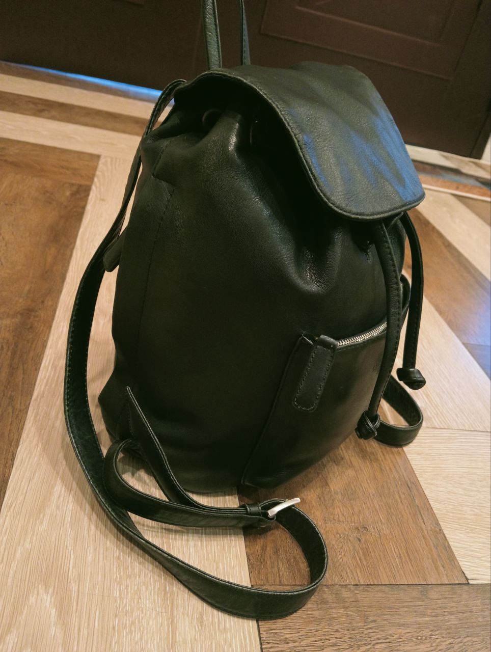 agnes b. AGNES B. LEATHER BACKPACK - BLACK Size ONE SIZE - 6 Thumbnail
