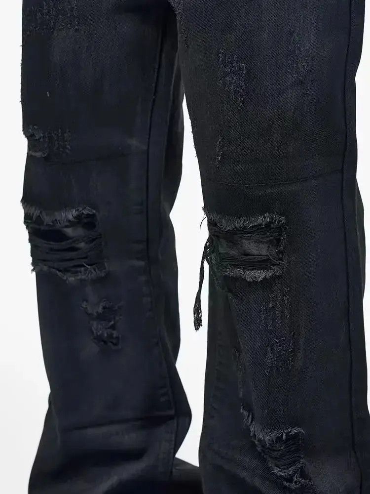 Japanese Brand High street hip hop fake ripped coated baggy jeans Size US 32 / EU 48 - 4 Thumbnail