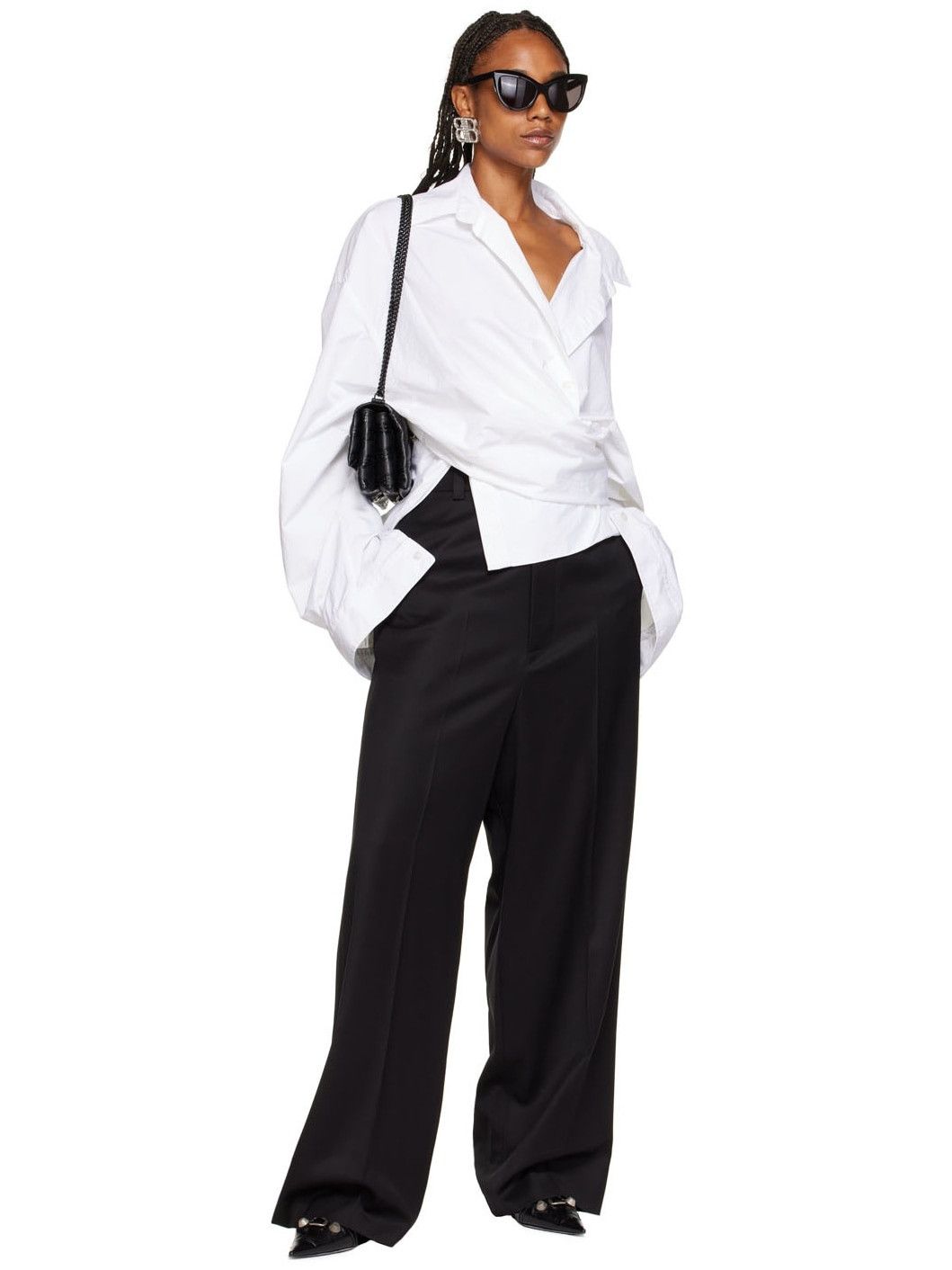 Balenciaga o1y0625 Solid Color Shirt in White Size S / US 4 / IT 40 - 4 Thumbnail