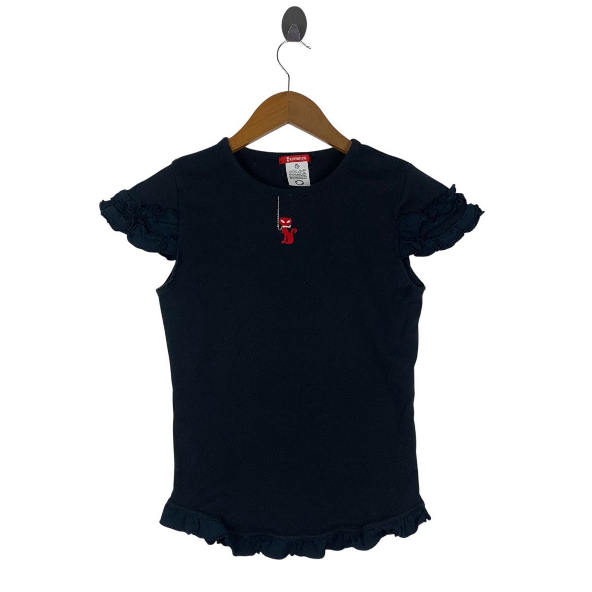 Vintage KILIWATCH Paris Tokyo Cat With Chain Black TShirt Size M / US 6-8 / IT 42-44 - 1 Thumbnail