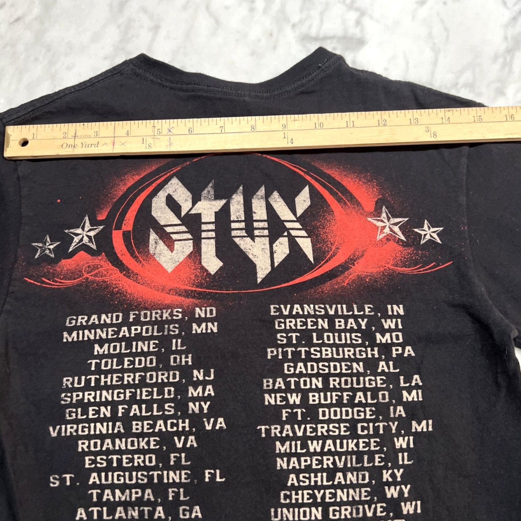 Delta VINTAGE Delta Shirt Mens S Black Styx Renegade Wanted Dead Alive Tour Men Double Sided Tag Size US S / EU 44-46 / 1 - 5 Thumbnail