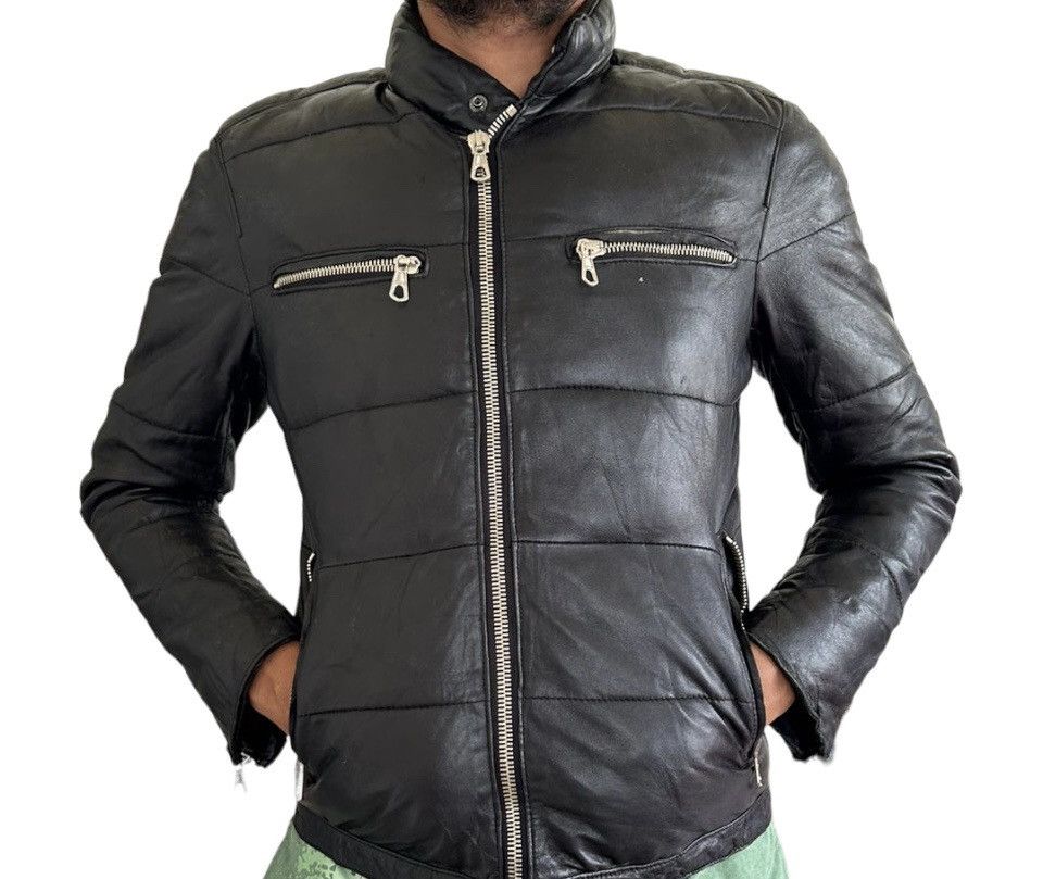 Other Bank Tannage Designer Puffer sheep Skin leather Jacket Size US M / EU 48-50 / 2 - 4 Thumbnail