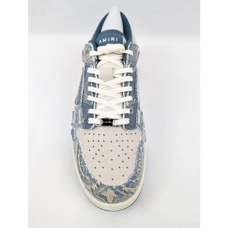 Amiri o1s1wg110325 Skel Low-Top Sneakers in Natural/Denim Size US 12 / EU 45 - 6 Thumbnail