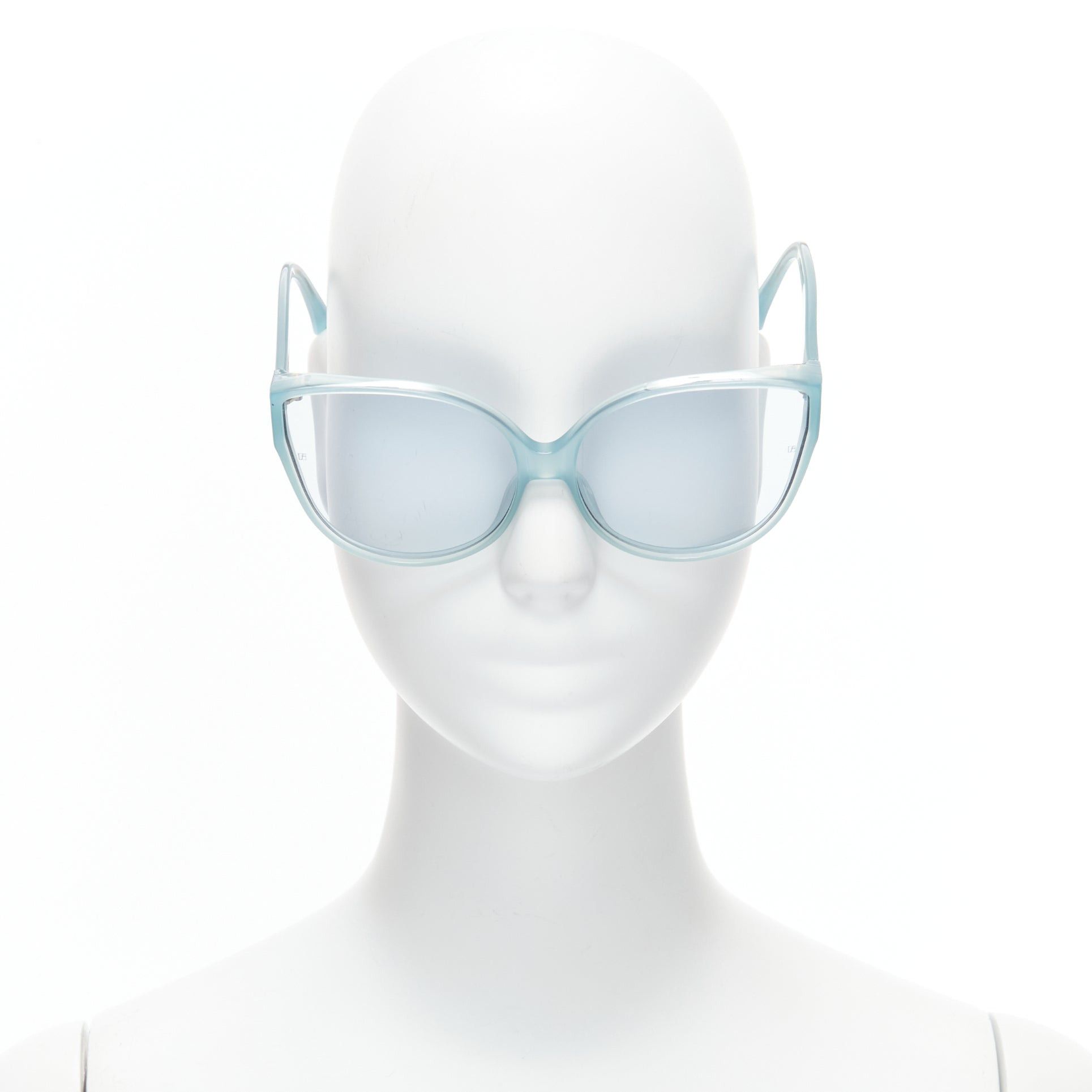 Linda Farrow LINDA FARROW LFL656/9 blue acetate clear lens oversized sunglasses Size ONE SIZE - 1 Thumbnail