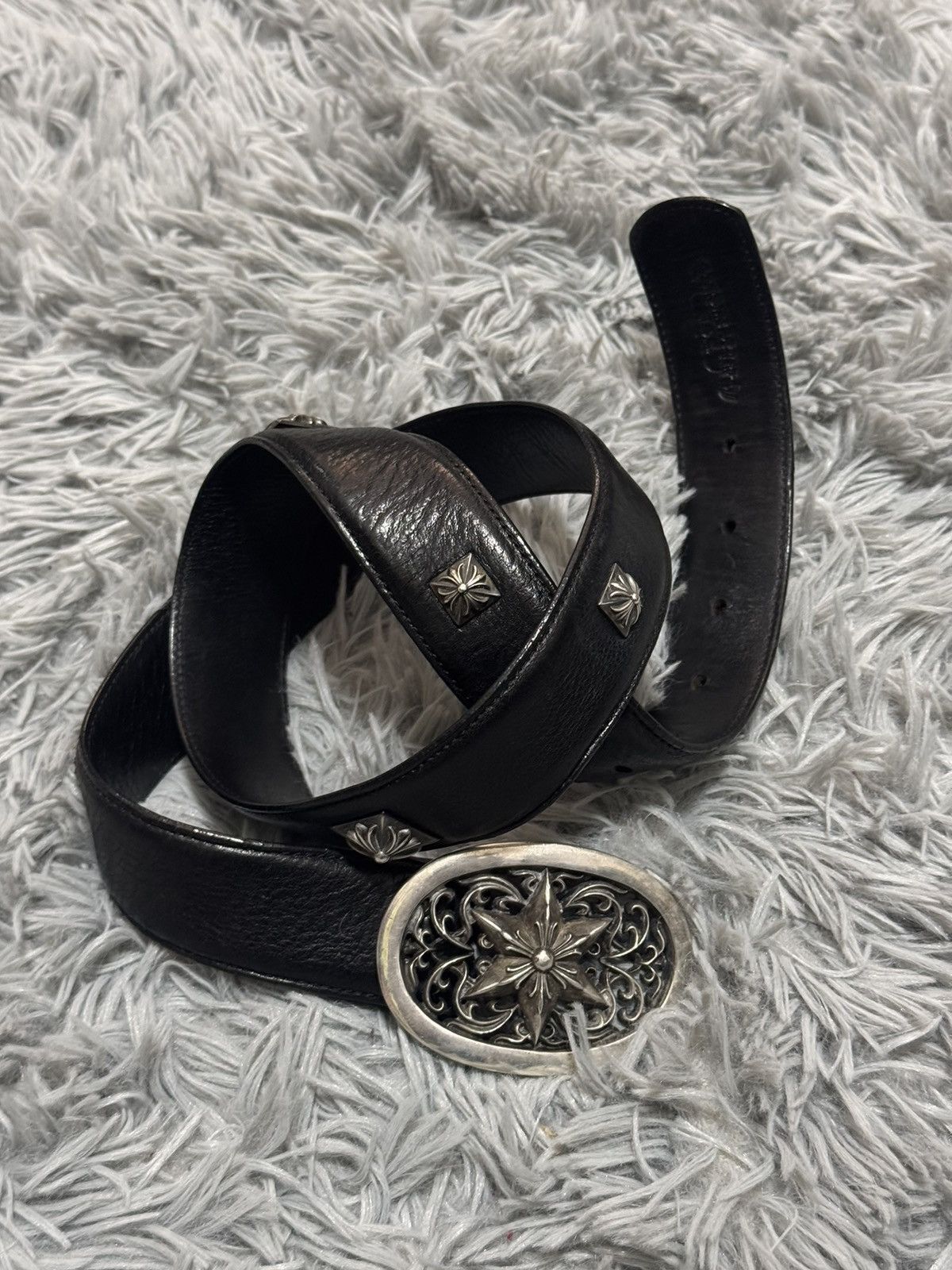 Pre-owned Chrome Hearts Belt In Black