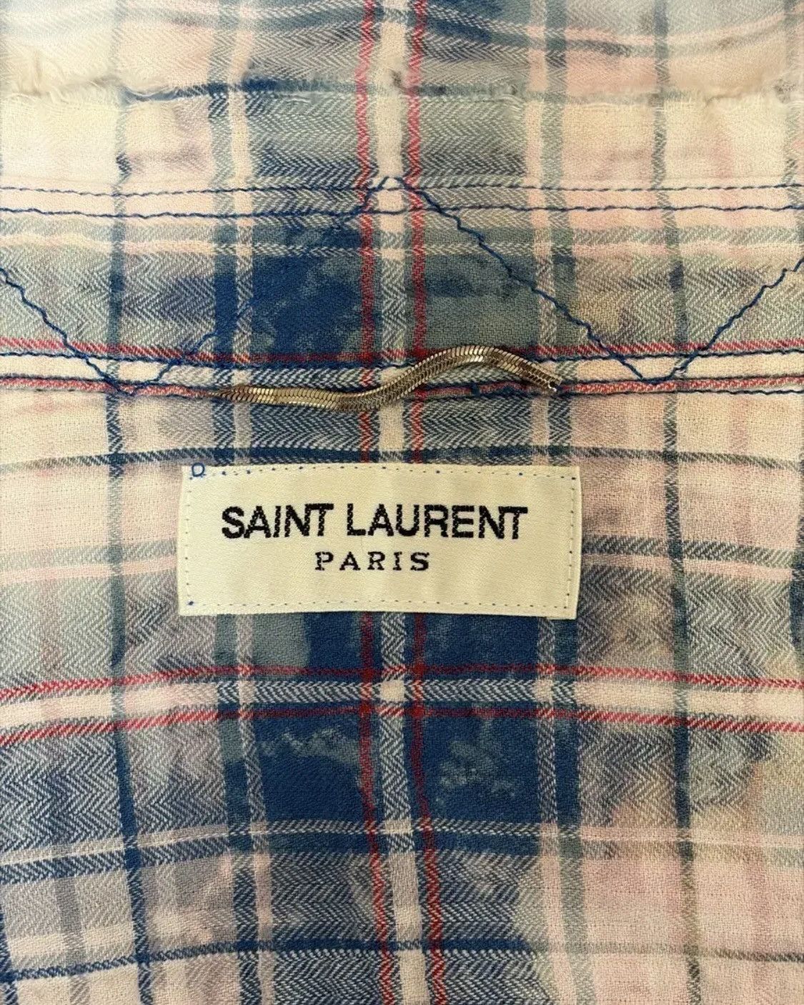 Saint Laurent Paris Saint Laurent SS16 Hedi Slimane Bleached Flannel Shirts Size US M / EU 48-50 / 2 - 4 Thumbnail