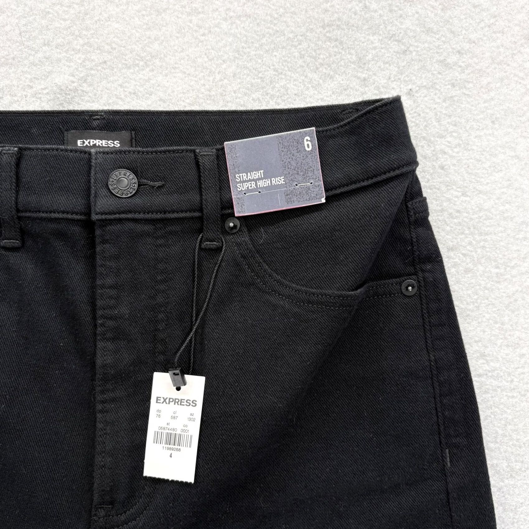 Express Express Jeans Slim Ankle High Rise Womens 6 Black Distressed NWT Grunge 5-Pocket Denim Pocketed Stretch Vintage No Size 28" / US 6 / IT 42 - 3 Thumbnail