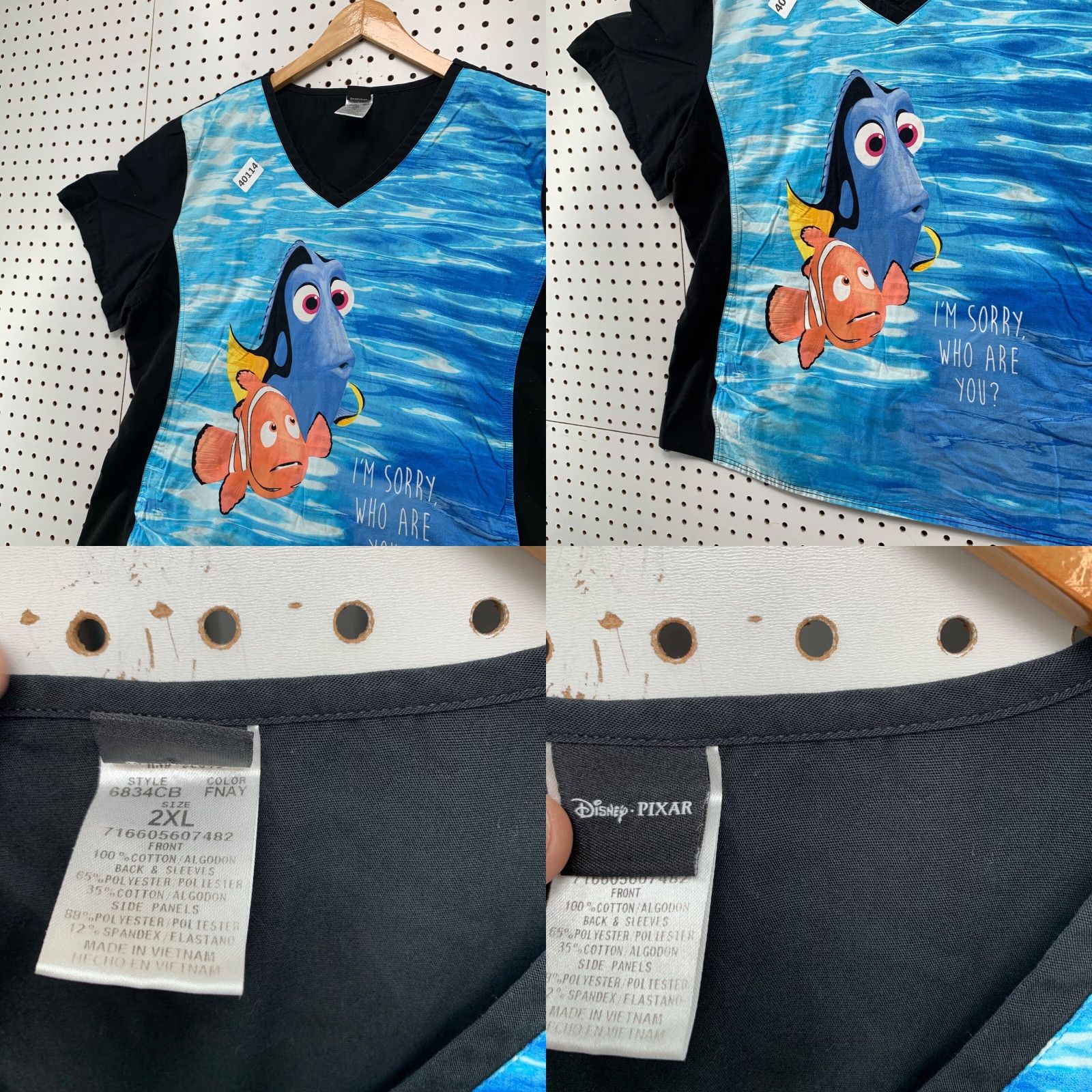 Disney Disney Medical Top Womens 2XL Blue Black Finding Nemo Shirt Womens 2XL Disney Medical Top Blue Black Finding Nemo Size XXL / US 16-18 / IT 52-54 - 8 Thumbnail