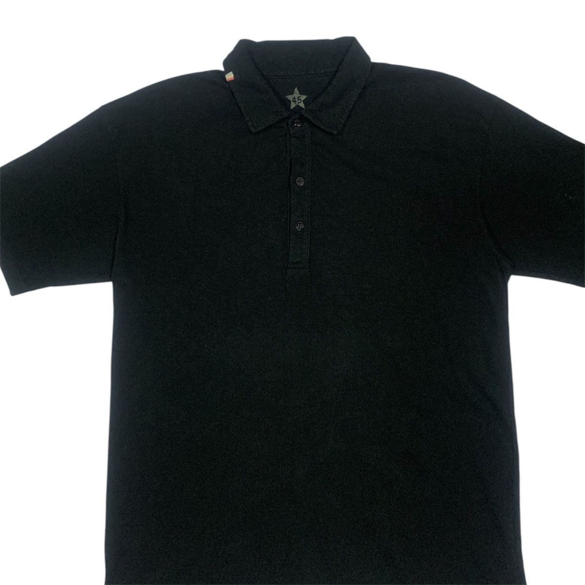 45rpm 45R Star Black Zimbabwe Cotton Polo Shirt - Size 5 Size US XL / EU 56 / 4 - 2 Thumbnail