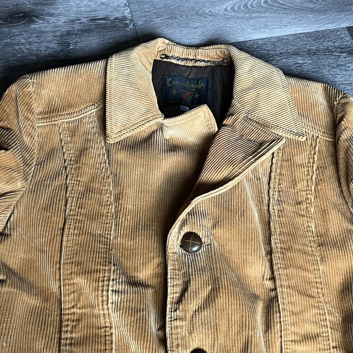 Vintage Vintage 70s Casualcraft of NY Beige Corduroy Overcoat Jacket Size US L / EU 52-54 / 3 - 11 Thumbnail
