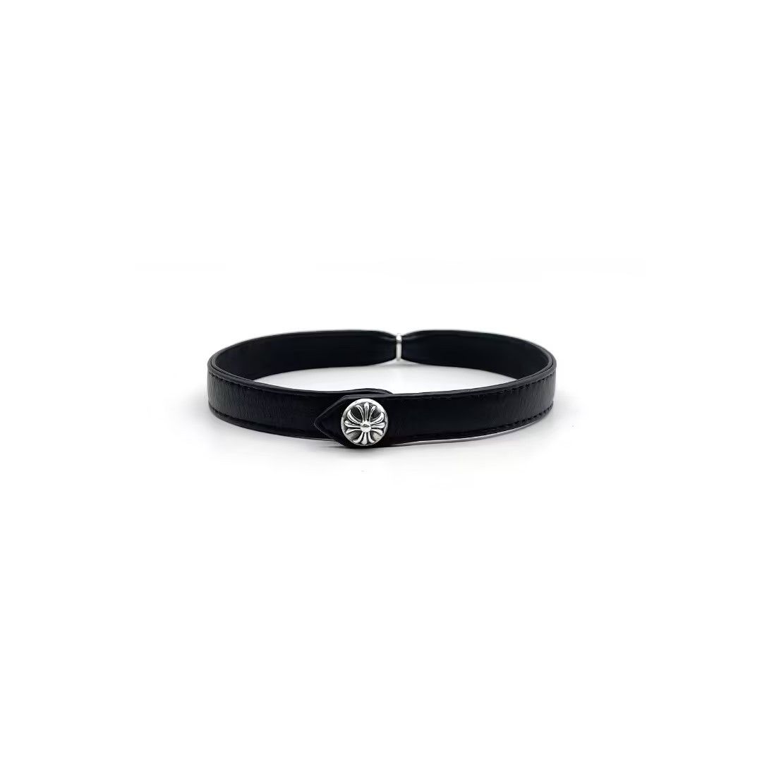 Chrome Hearts Chrome Hearts Silver Babyfat Leather Choker Size ONE SIZE - 2 Thumbnail