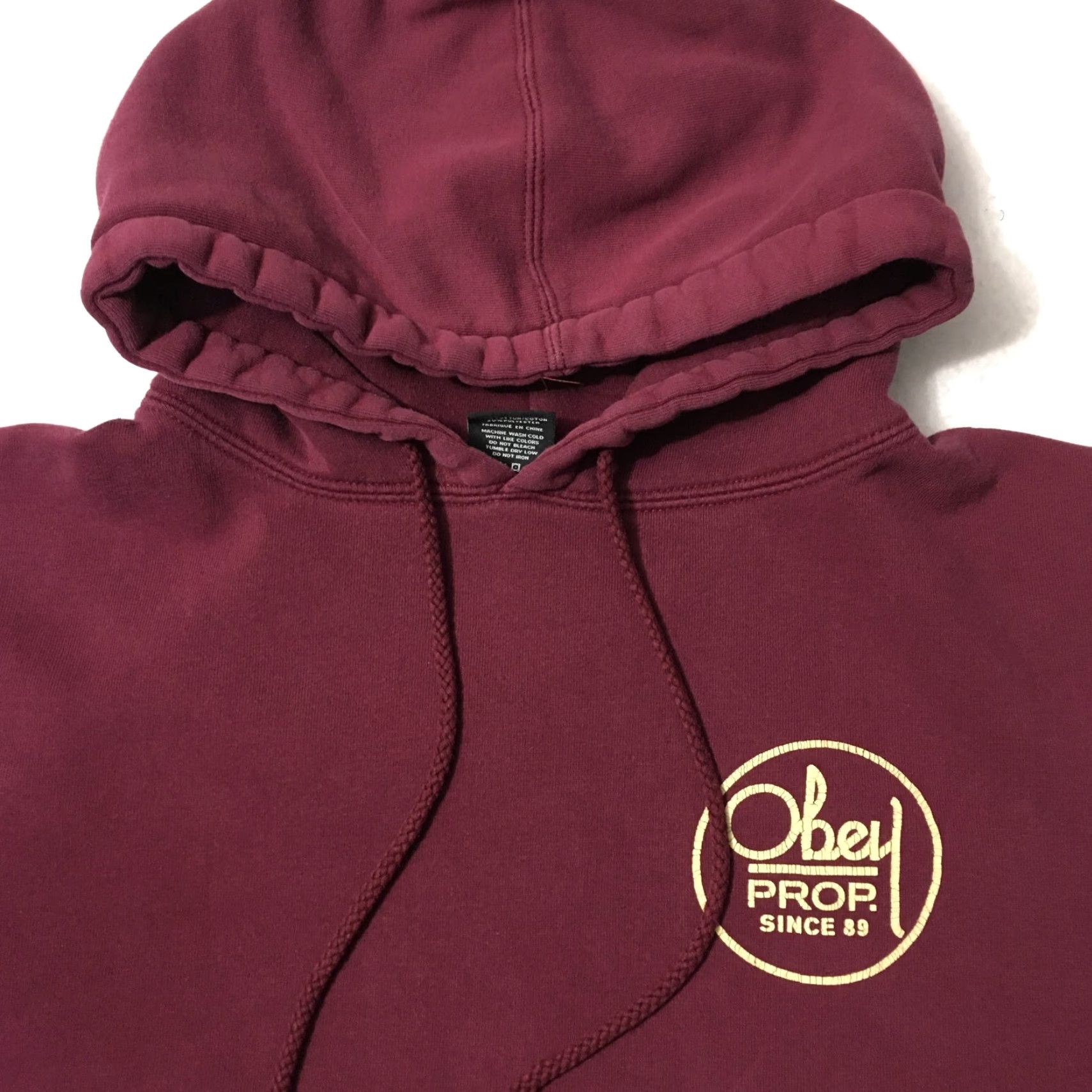 Obey OBEY Hooded Sweatshirt Maroon Mens Small Hoodie Pullover Vintage Sweatshirt Size US S / EU 44-46 / 1 - 2 Thumbnail