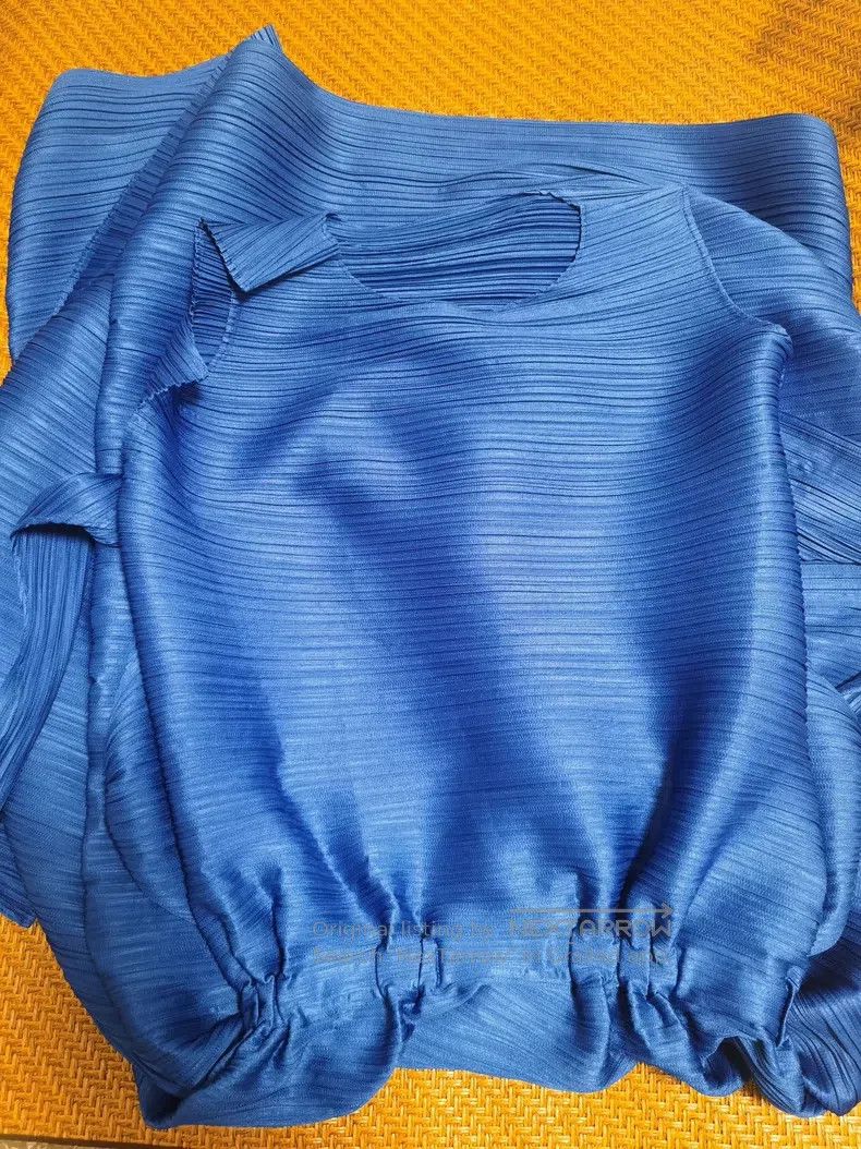 Issey Miyake Issey Miyake Royal Blue Horizontal Striped Dress Size XXL / US 16-18 / IT 52-54 - 2 Thumbnail