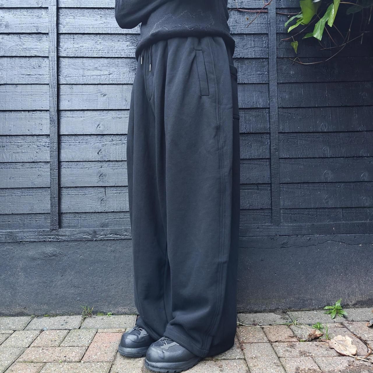 Other Japanese Black Thick Wide Leg Sweatpants Size US 32 / EU 48 - 2 Thumbnail