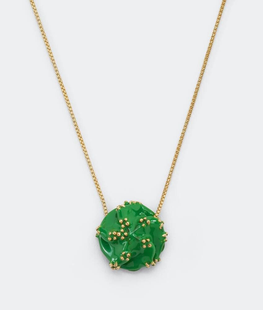 Bottega Veneta o1n1vont0325 Size: OS / Unisex Fern Necklace in Gold/Green Size ONE SIZE - 2 Thumbnail