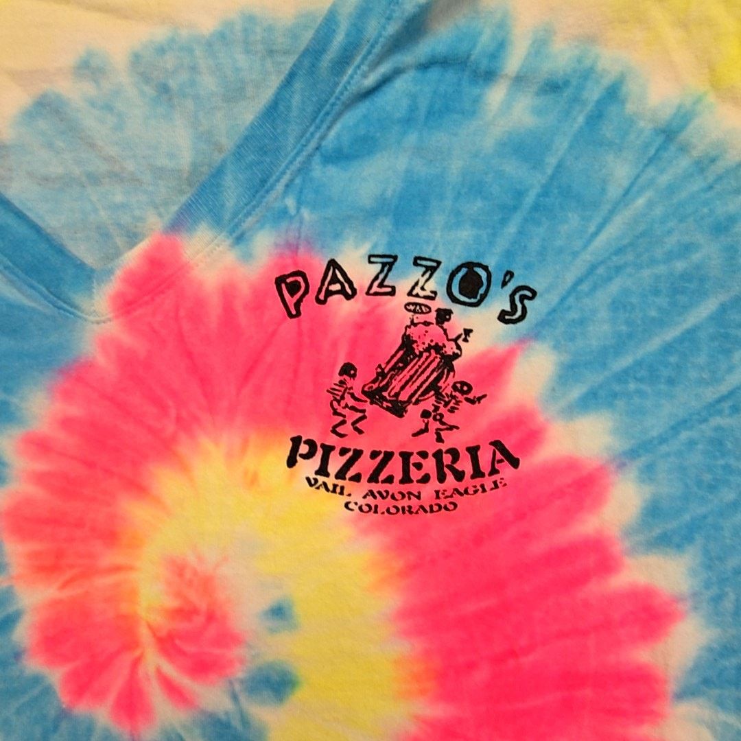 Other Pazzo's Pizzeria Tie Dye Shirt Skeleton Snowboard V-neck XL Size XL / US 12-14 / IT 48-50 - 2 Thumbnail