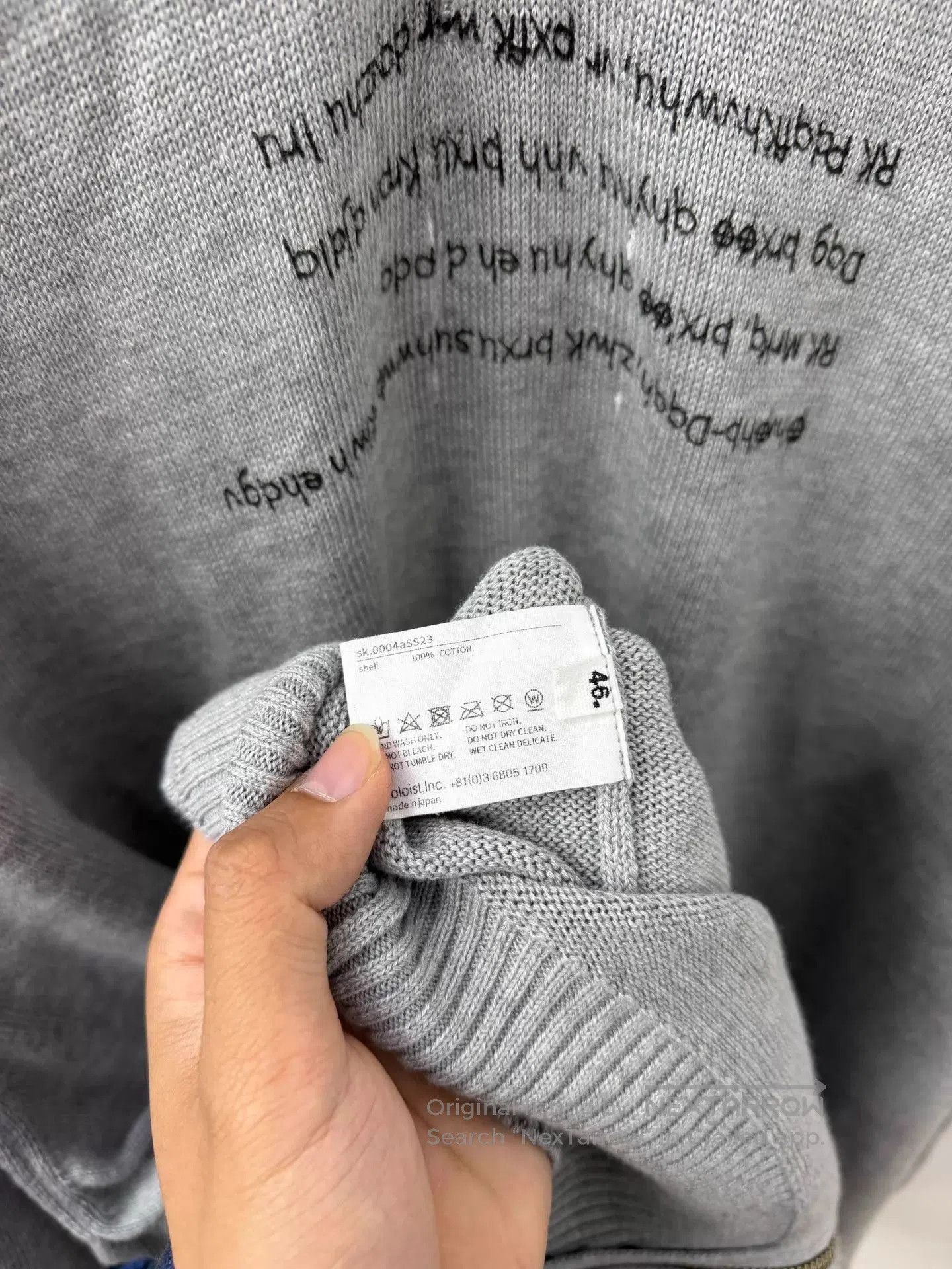 Takahiromiyashita The Soloist. Gray Long Sleeve Polo with Text Print. Size US S / EU 44-46 / 1 - 4 Thumbnail