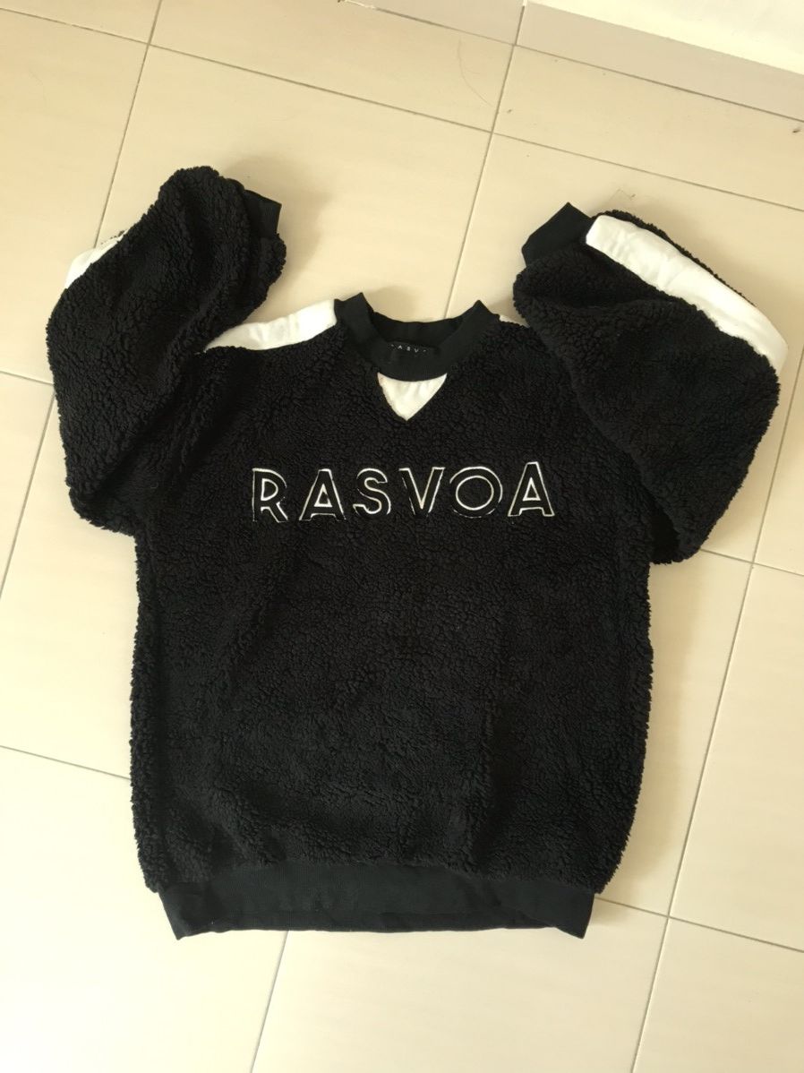 Japanese Brand Rasvoa Sherpa Black Plain Sweatshirt Size US L / EU 52-54 / 3 - 16 Thumbnail