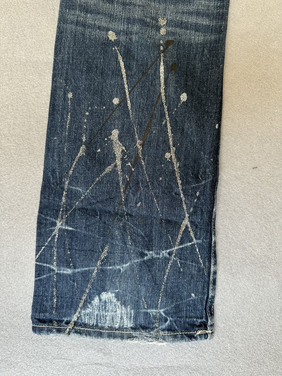 Japanese Brand FLARE Unbranded Splatter Distressed Denim Size US 33 - 9 Thumbnail