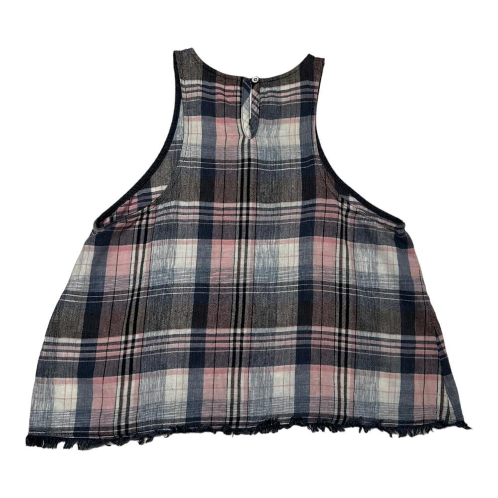 Designer Anthropologie l Cloth & Stone Plaid Fringe Top Small Size S / US 4 / IT 40 - 3 Thumbnail