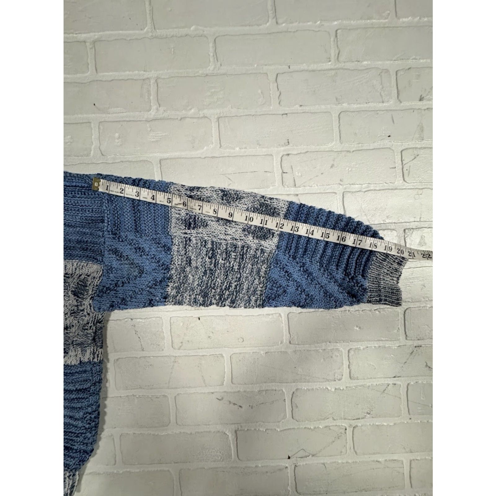 Vintage VINTAGE Blue Cable-Knit Pullover Sweater L Unisex Womens XS? Size L / US 10 / IT 46 - 6 Thumbnail
