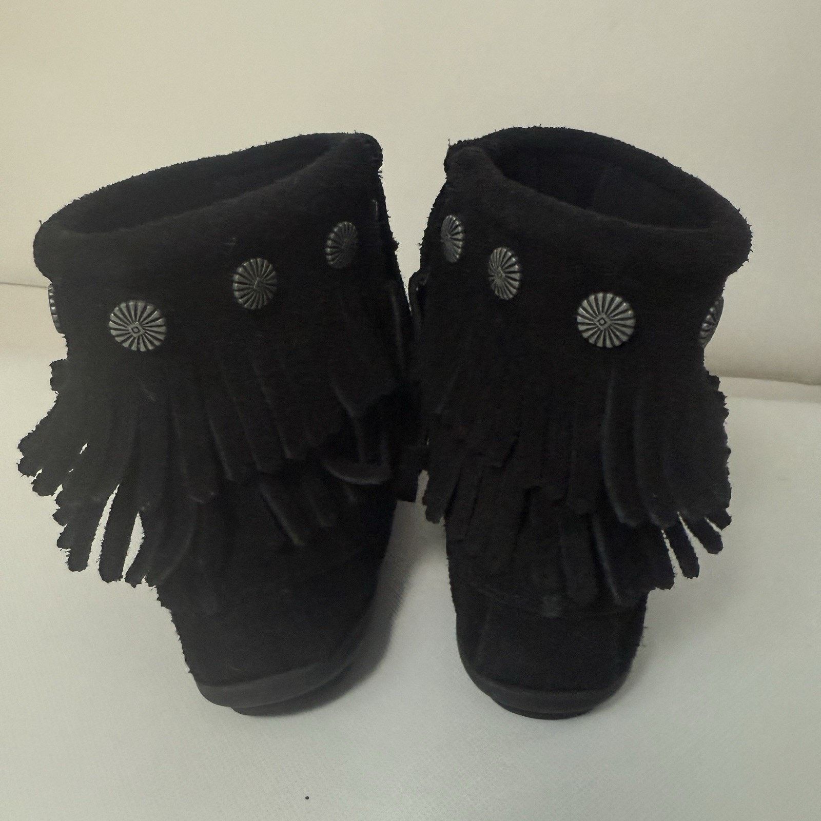 Minnetonka Minnetonka Double Fringe Moccasins Western Native Boho Boots Size US 7 / IT 37 - 4 Thumbnail