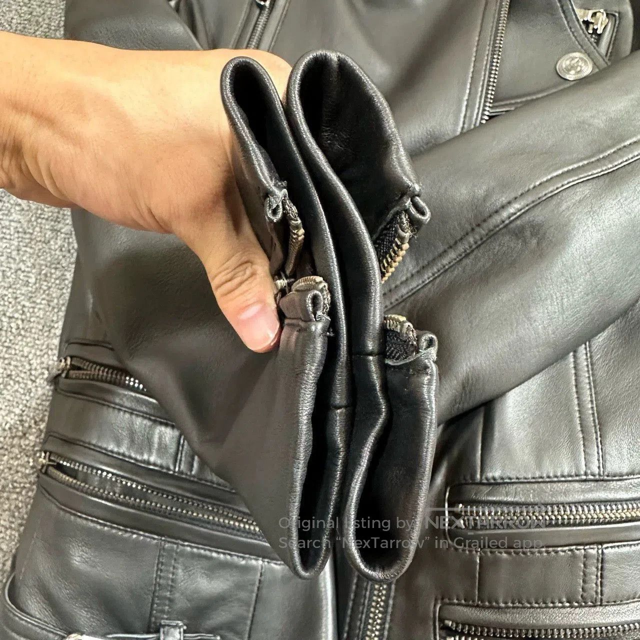 Balmain balmain black eagle leather biker jacket. Size S / US 4 / IT 40 - 5 Thumbnail