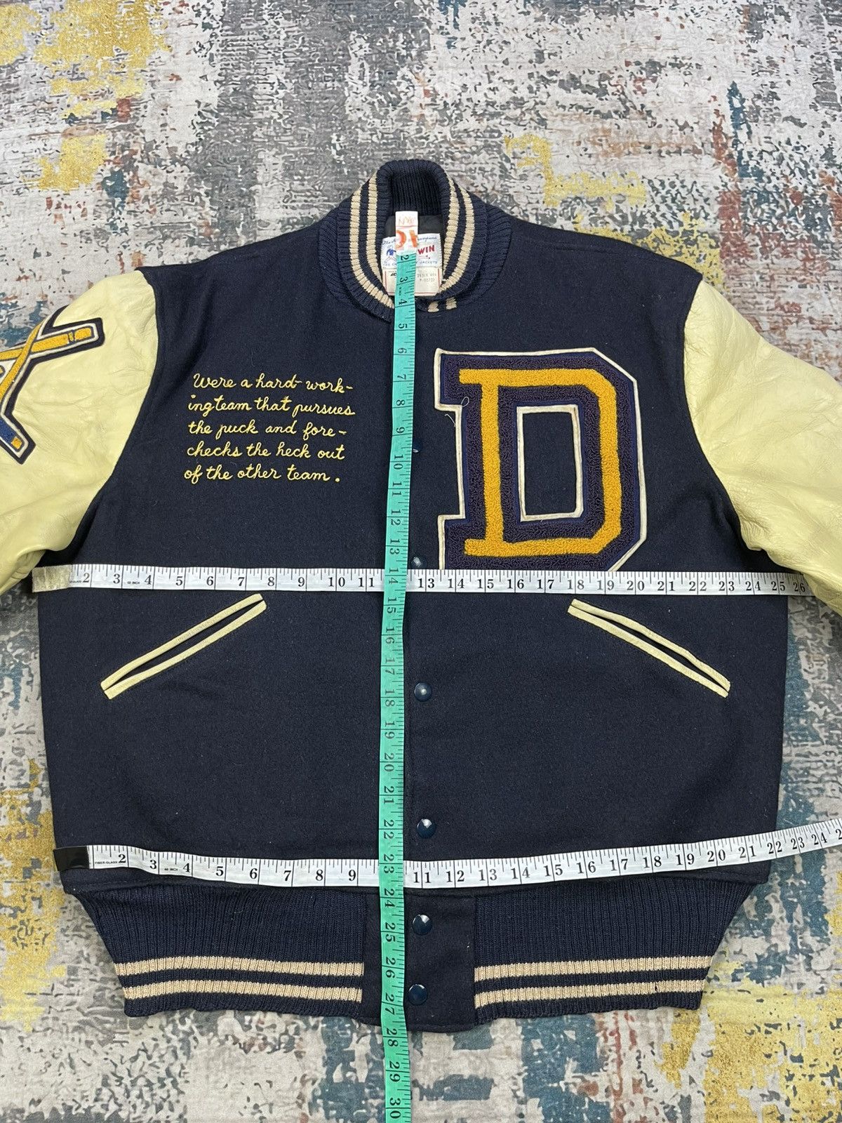 Vintage Vtg 70s Butwin “Droppers Hockey” Varsity Jacket Size US L / EU 52-54 / 3 - 19 Thumbnail