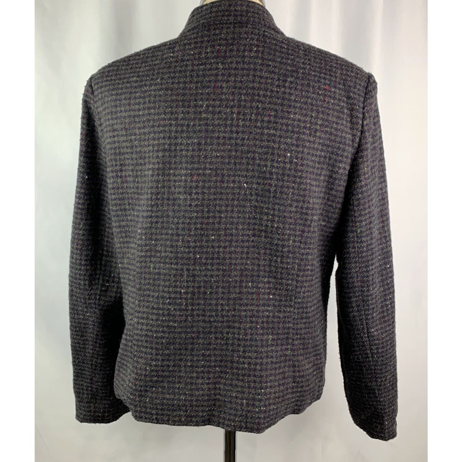 Vintage VINTAGE Dressbarn Zip Front Jacket Women’s Gray Burgundy Wool Blend Tweed Lined 16 Size XXL / US 16-18 / IT 52-54 - 6 Thumbnail