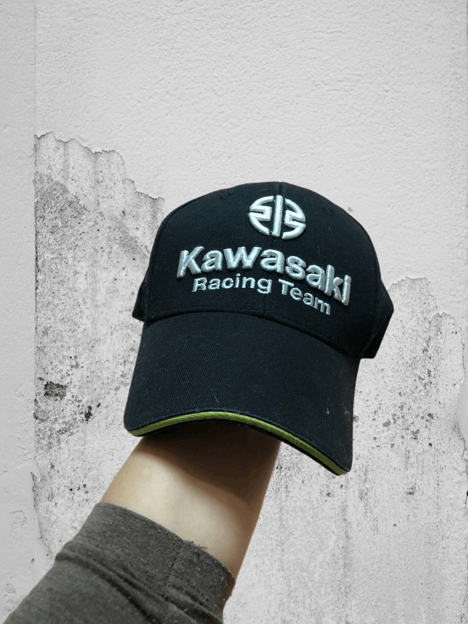 Vintage Cap Y2K big logo Hats Kawasaki black Vintage streetwear Size ONE SIZE - 1 Thumbnail