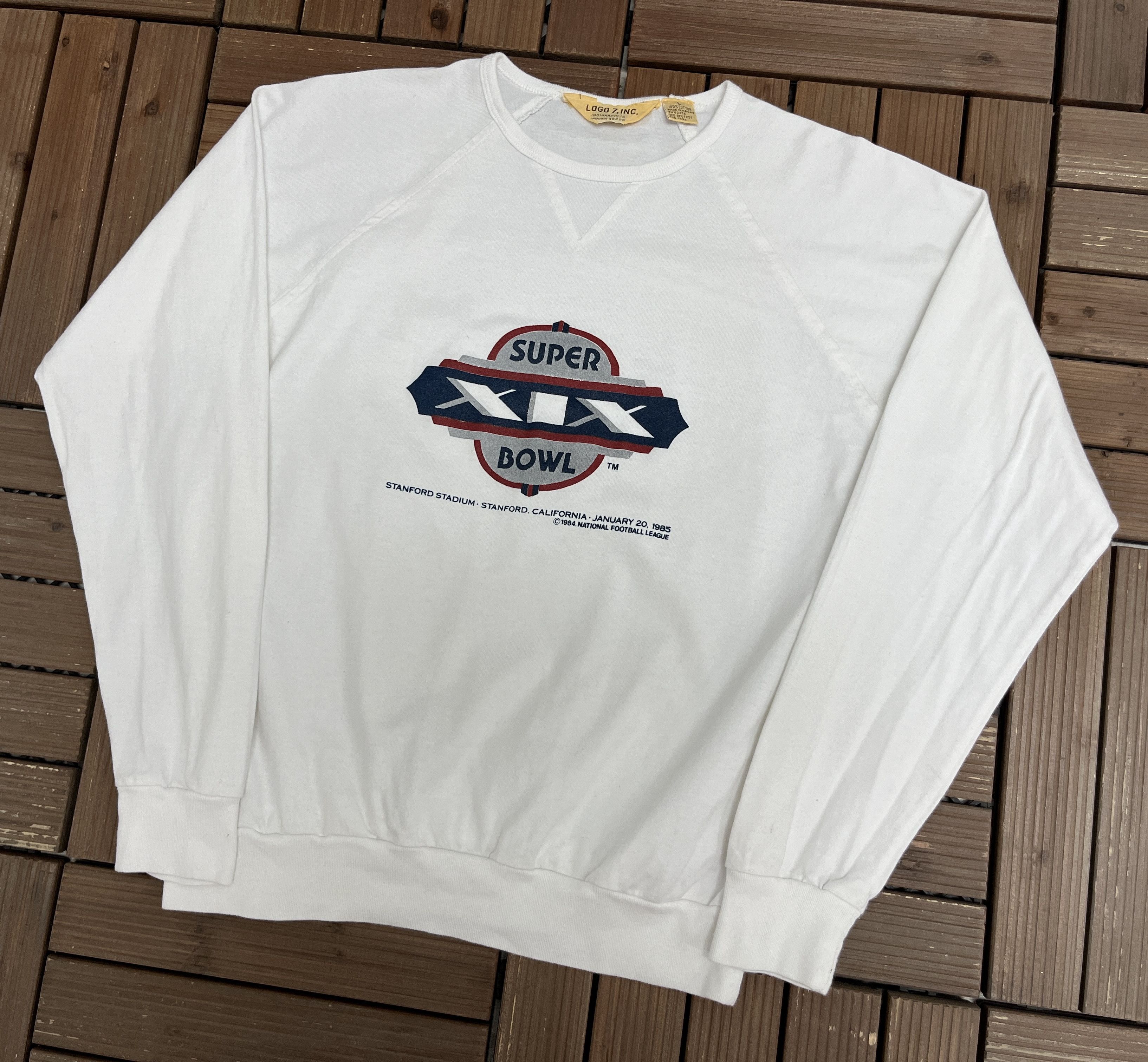 Logo 7 × Vintage Super Bowl XIX Vintage White Crewneck Sweater Size US L / EU 52-54 / 3 - 4 Thumbnail