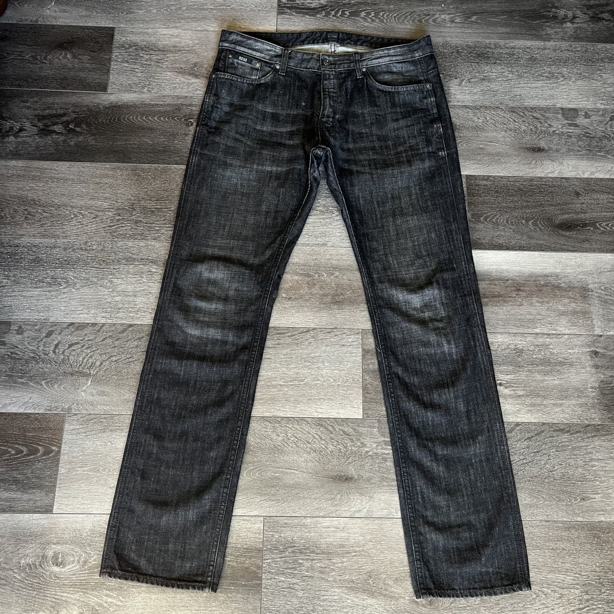 Hugo Boss × Vintage Hugo Boss Delaware Slim Fit Washed Black Denim Jeans 34x32 Size US 34 / EU 50 - 2 Thumbnail