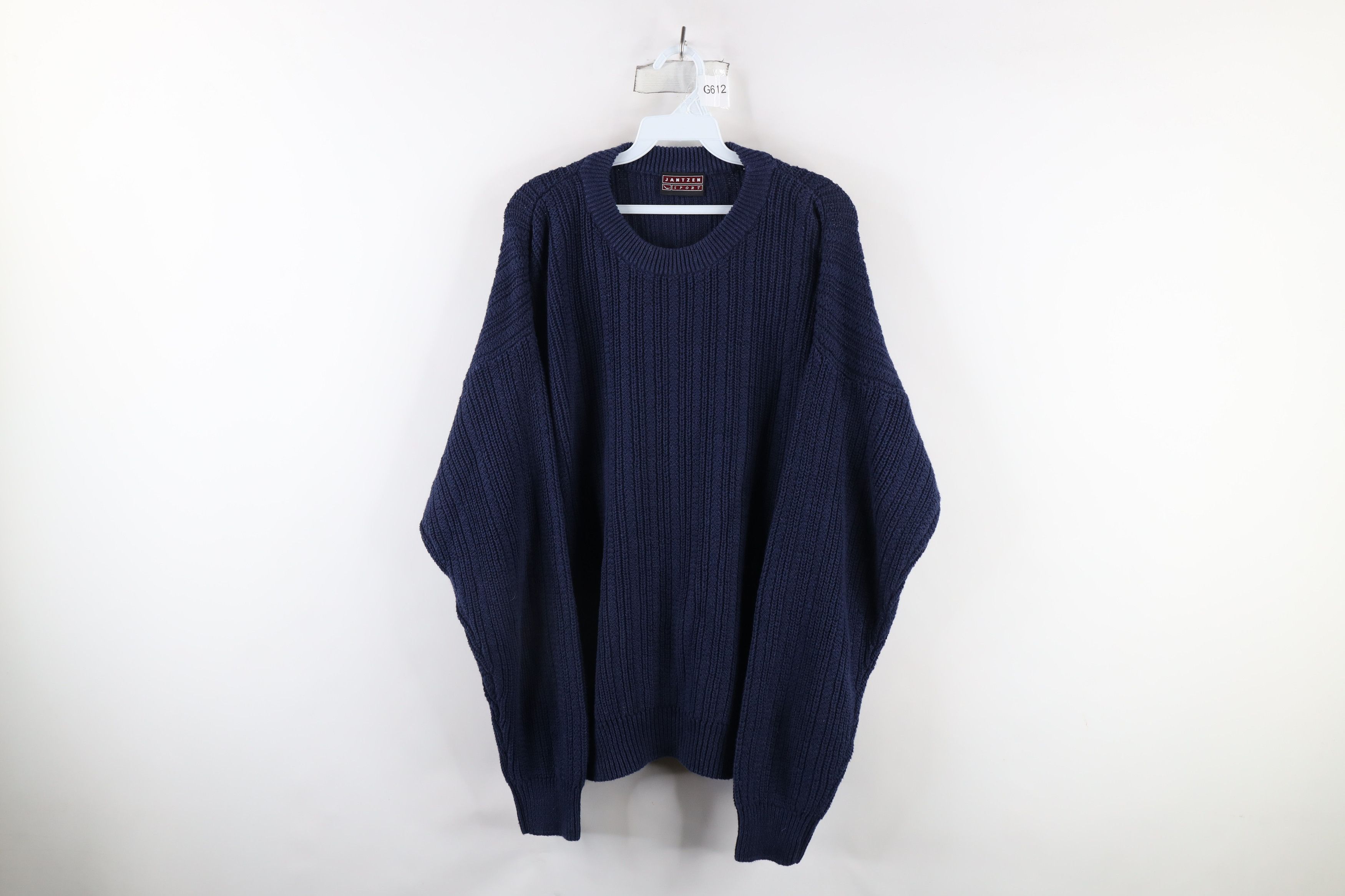 Vintage Vintage 90s Streetwear Baggy Chunky Ribbed Knit Sweater Blue Size US L / EU 52-54 / 3 - 1 Thumbnail