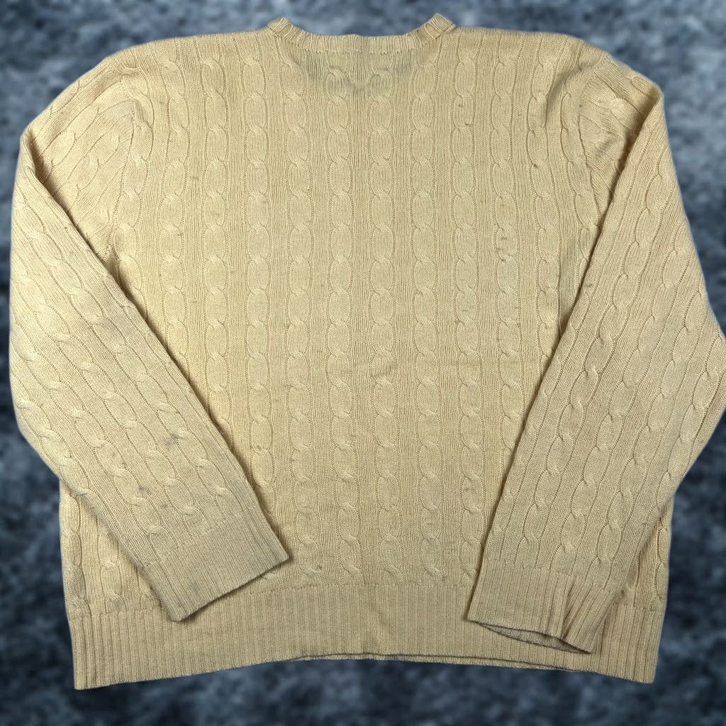 Polo Ralph Lauren Polo Ralph Lauren 100% Cashmere Cable Knit Crew Sweater 2XL Mens Yellow READ Size US XXL / EU 58 / 5 - 1 Thumbnail