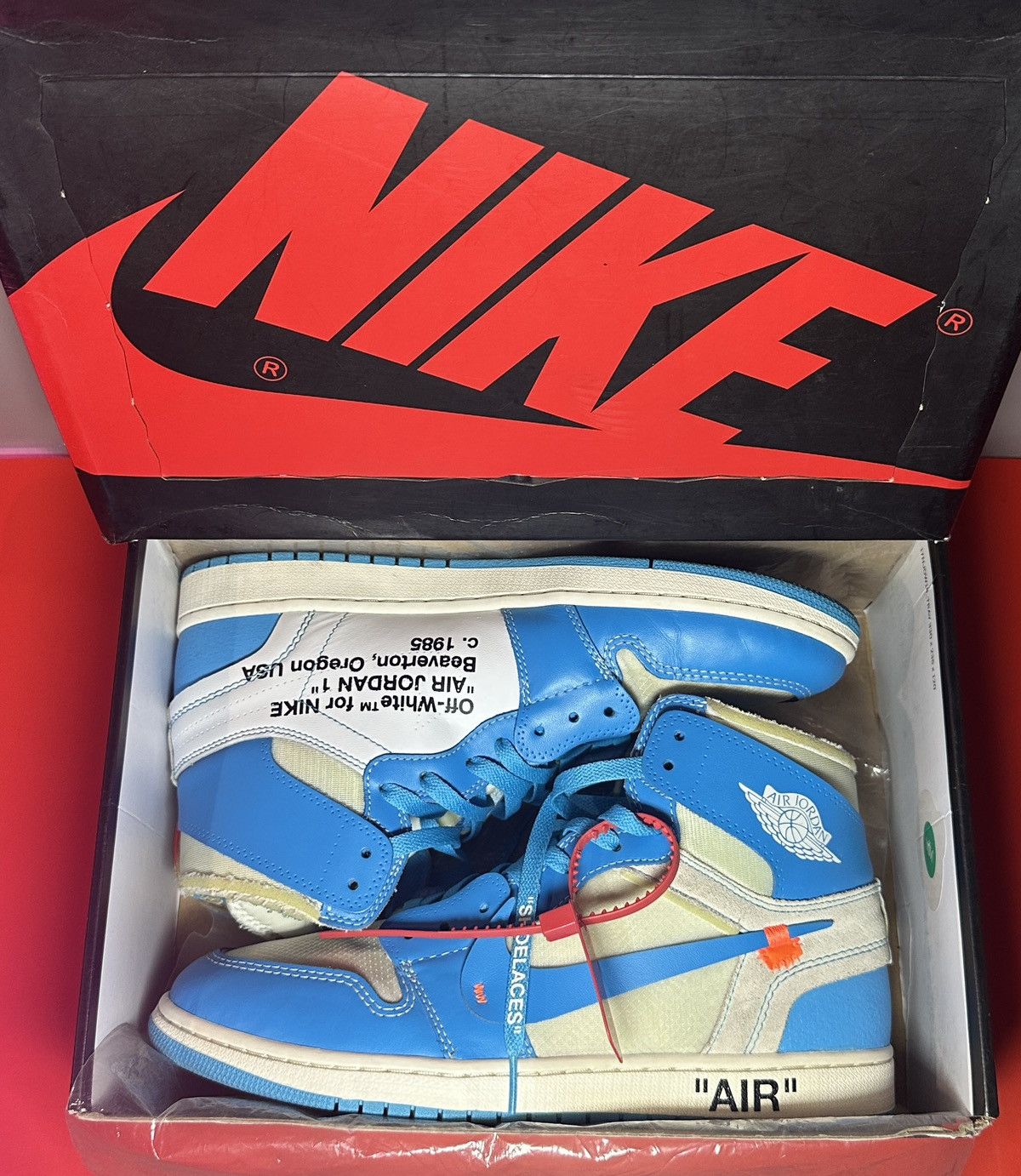 Jordan Brand × Off-White Size 11.5 - Jordan 1 Retro OG x Off-White High UNC Size US 11.5 / EU 44-45 - 9 Thumbnail