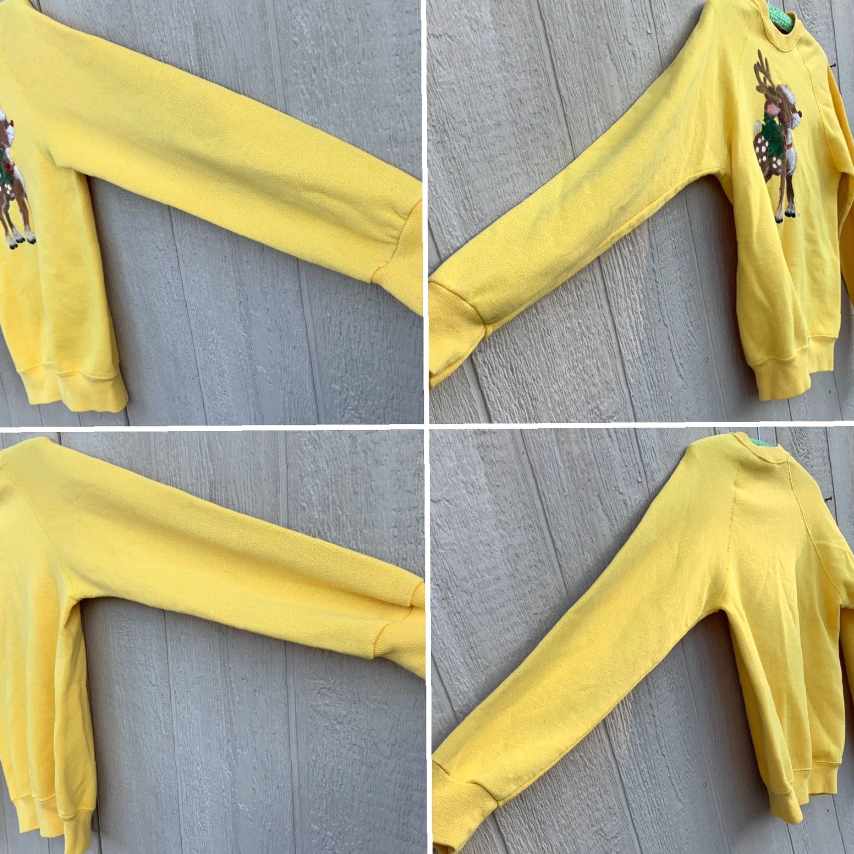 Lee VINTAGE Lee Sweatshirt Reindeer Christmas Yellow M Men Crew Neck Long Sleeve Graphic Print Pullover Raglan 80s 90s Holiday Art Size US M / EU 48-50 / 2 - 4 Thumbnail